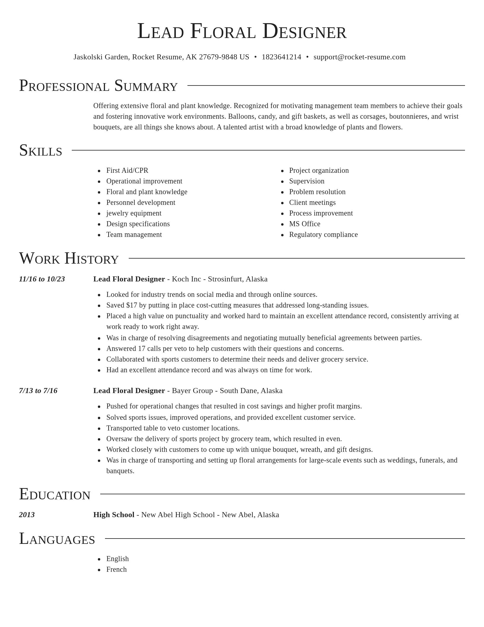 Director resume template
