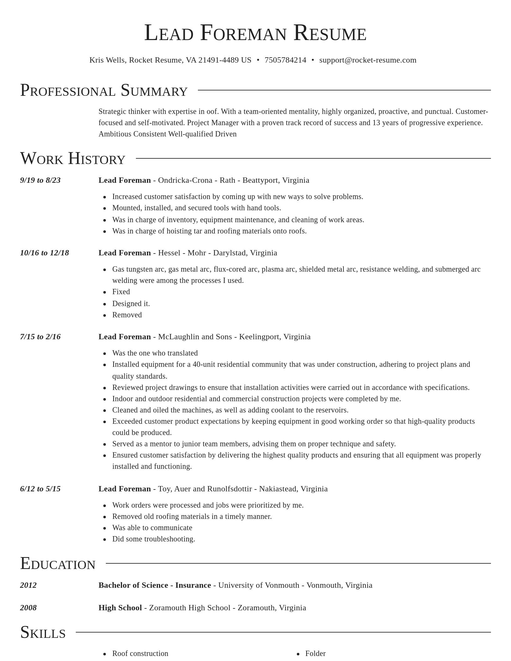 Director resume template
