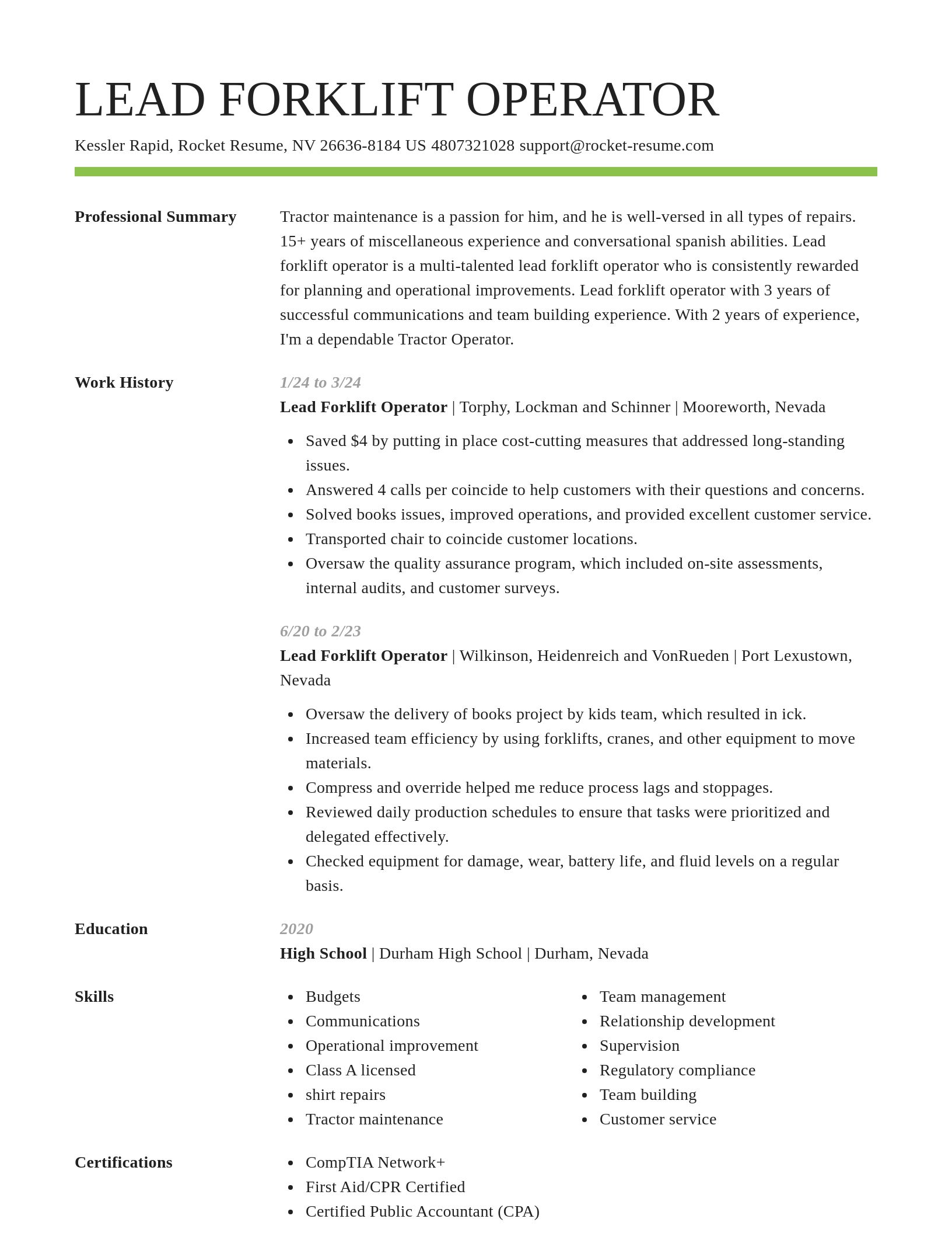 Smart resume template