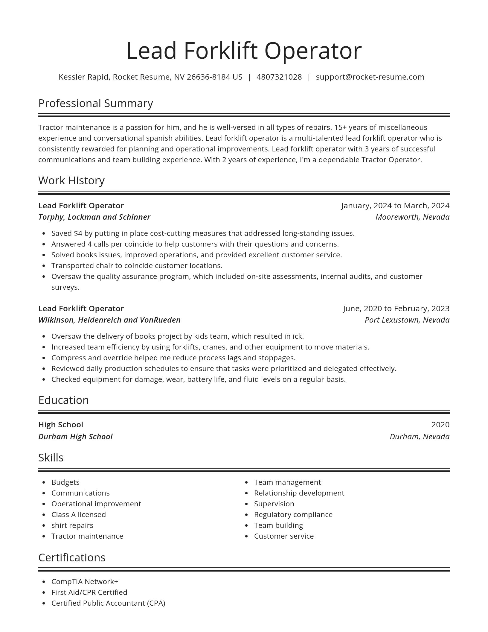 Spotlight resume template