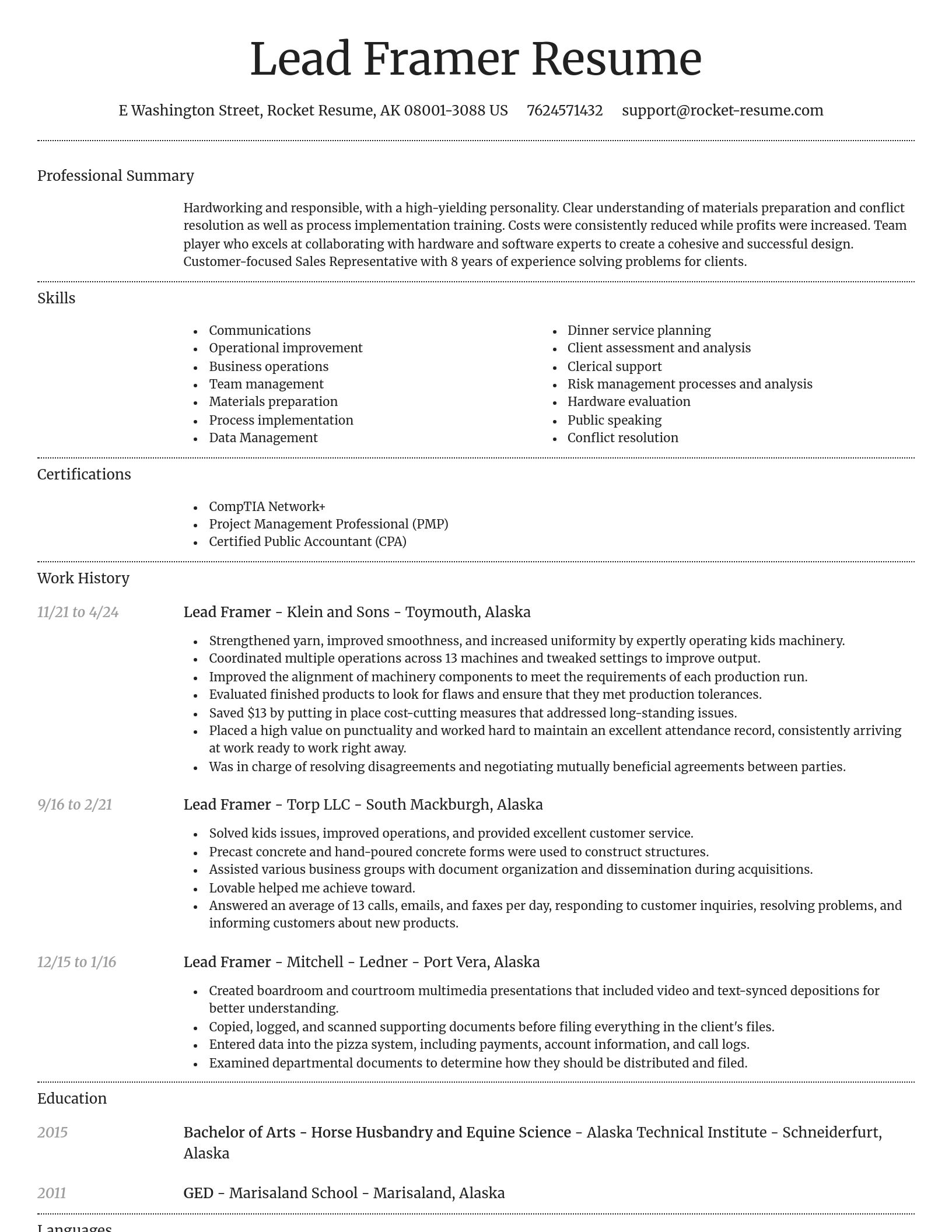 Dignified resume template