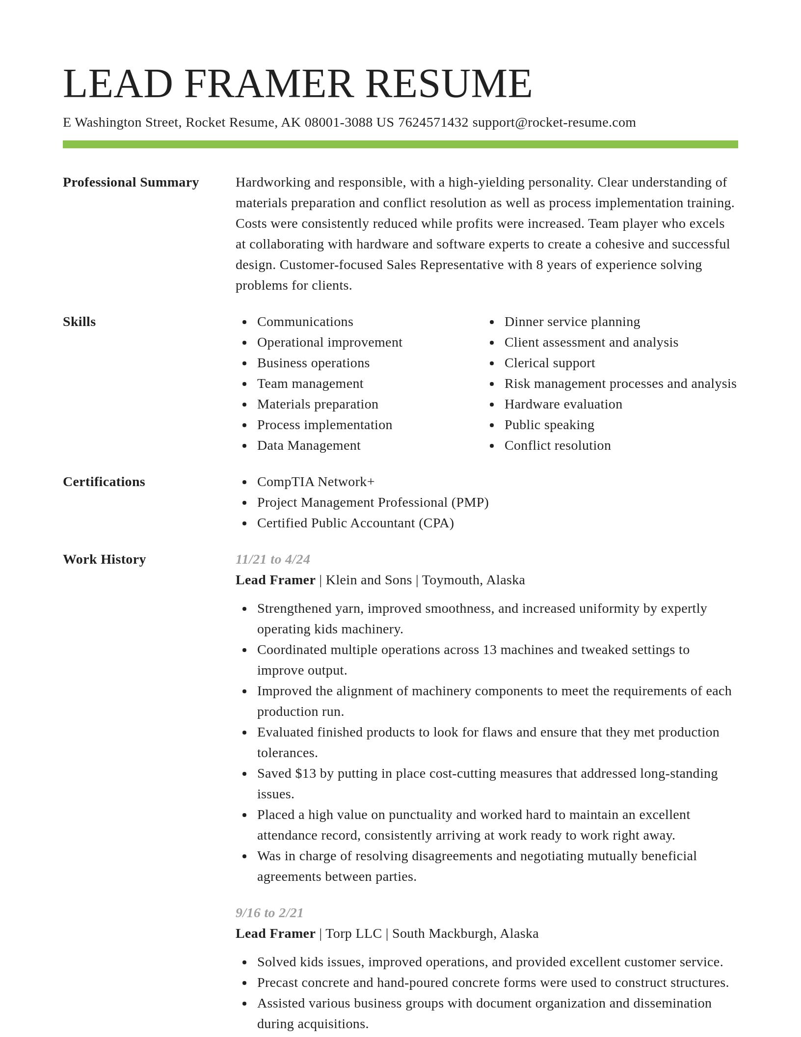 Smart resume template