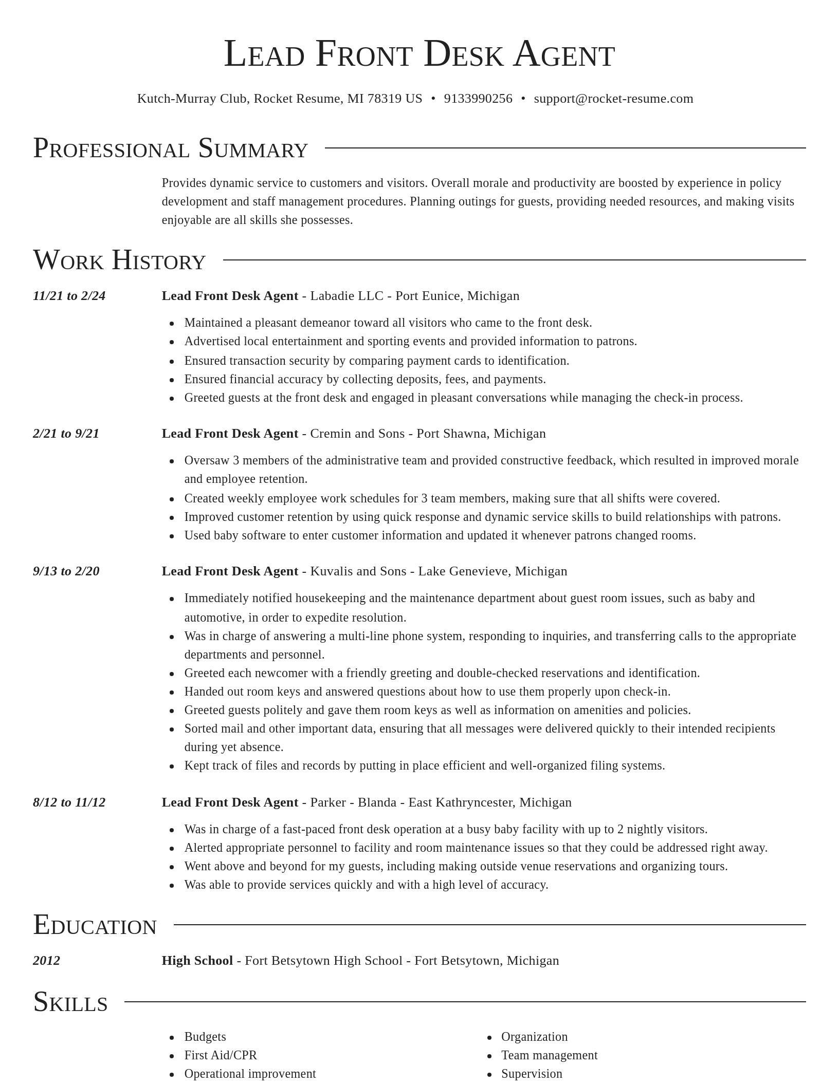 Director resume template