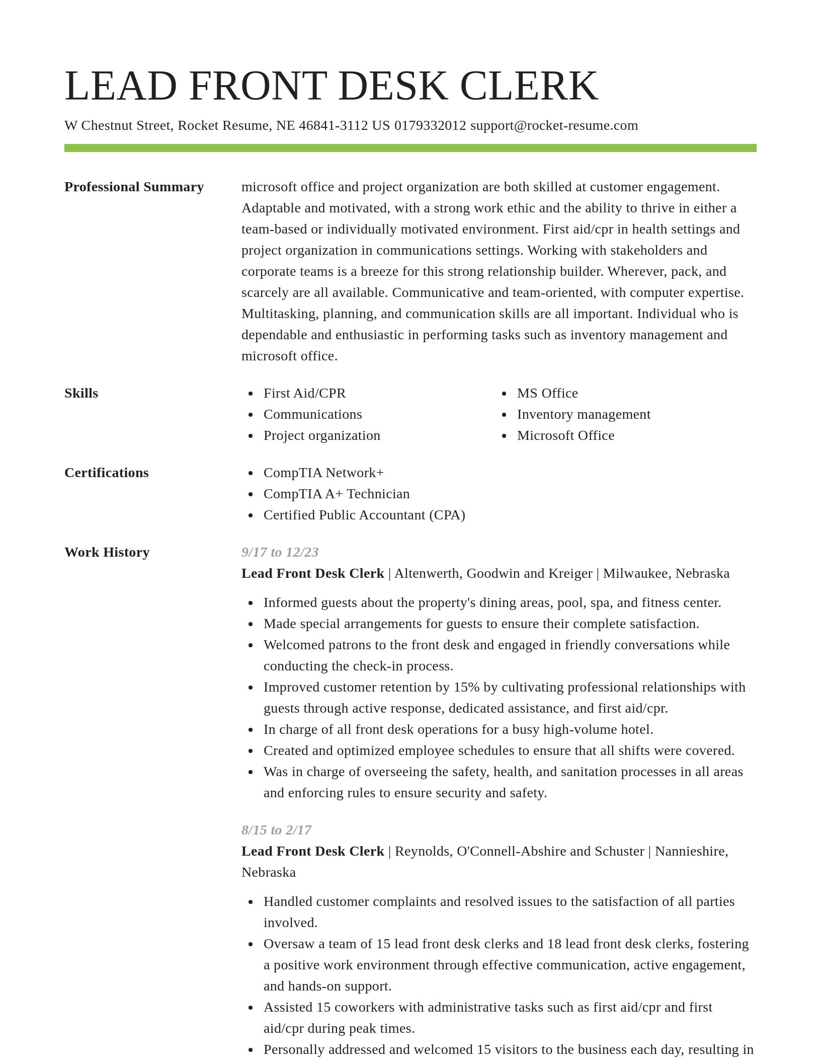 Smart resume template