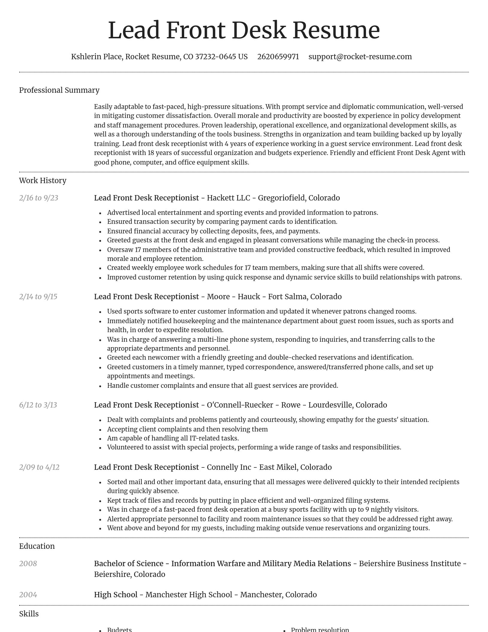Dignified resume template