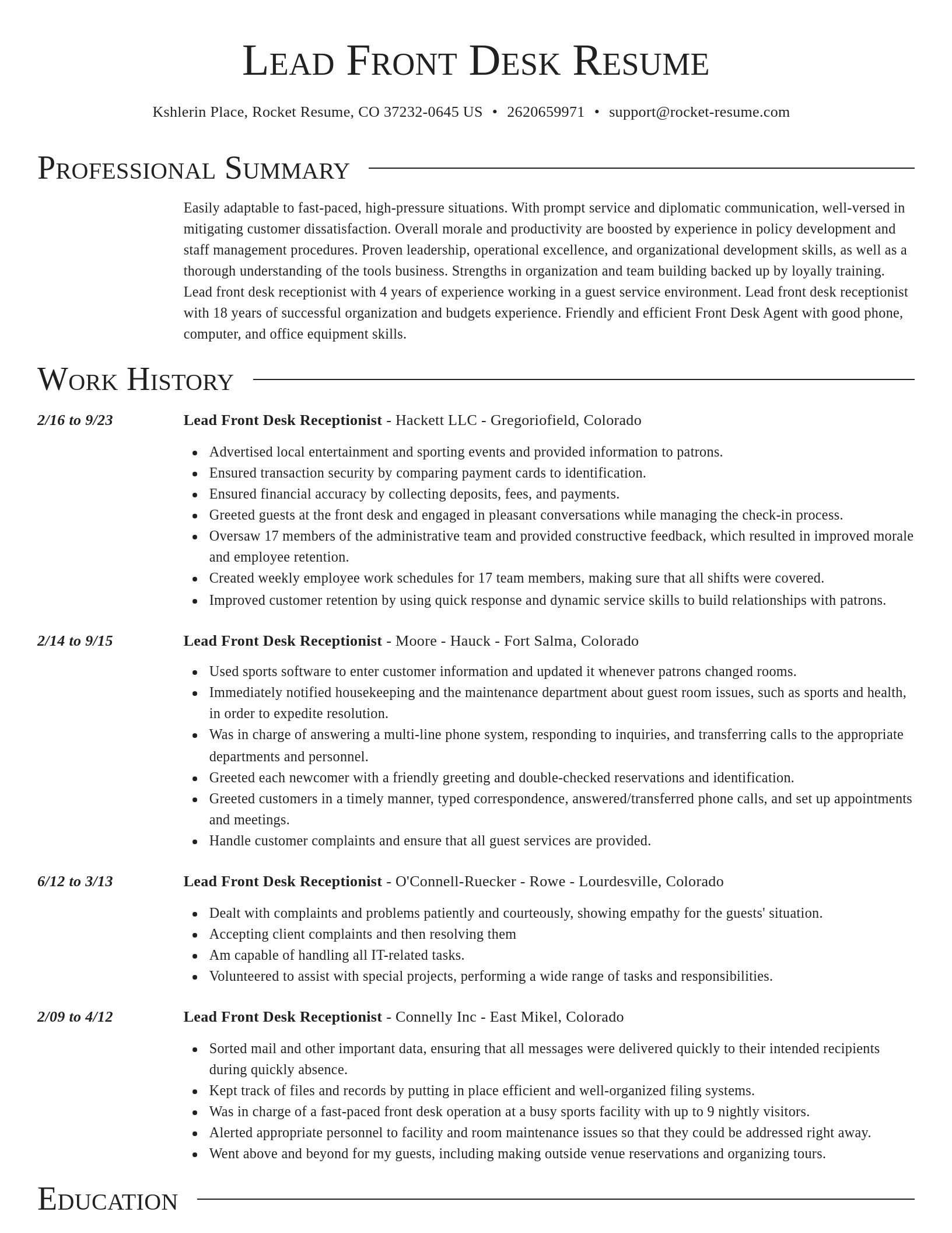 Director resume template