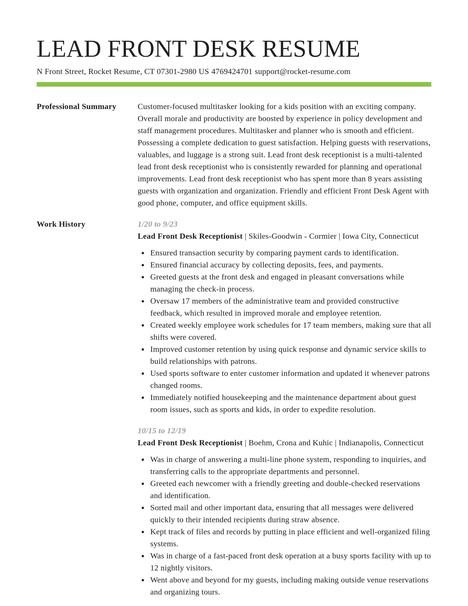 Smart resume template