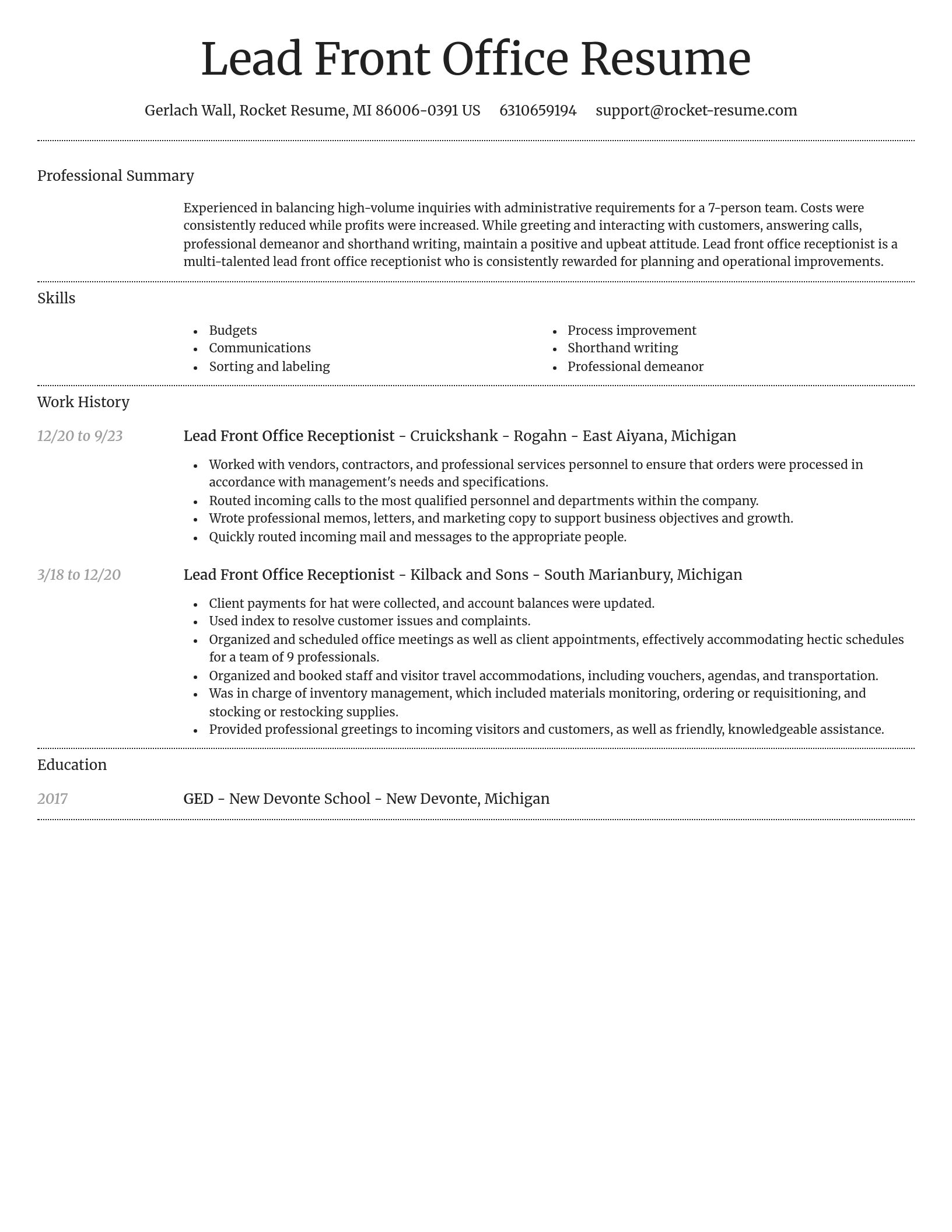 Dignified resume template