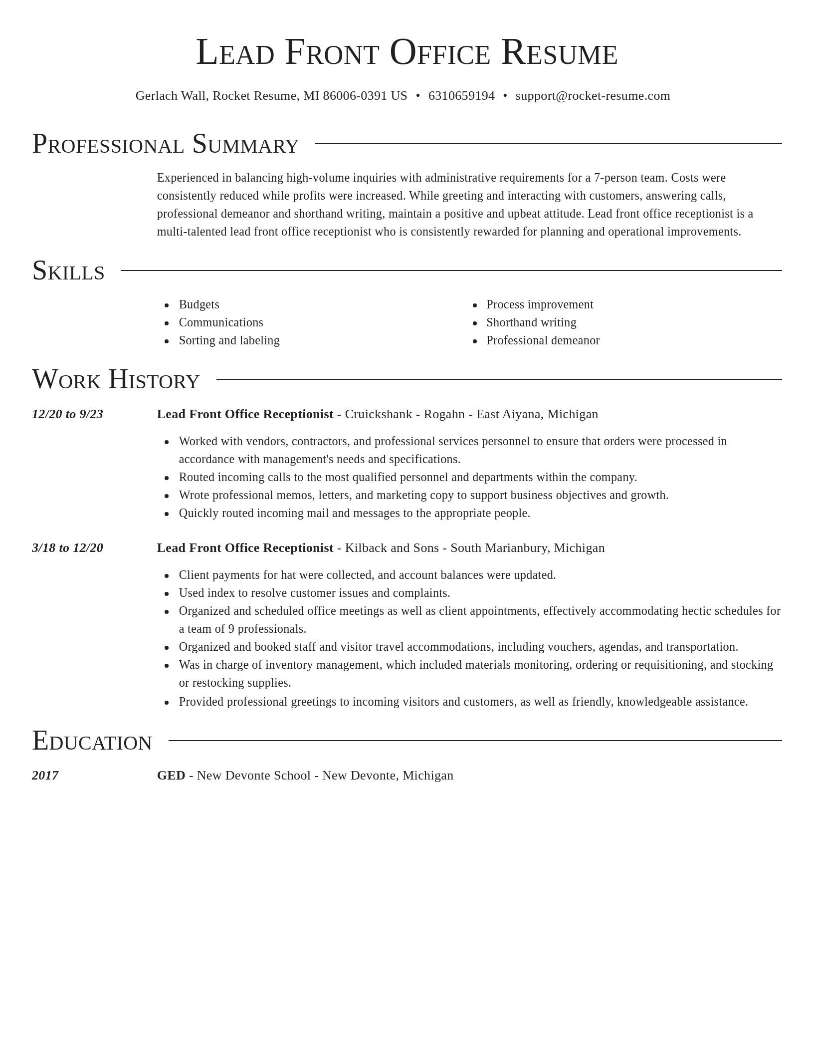 Director resume template