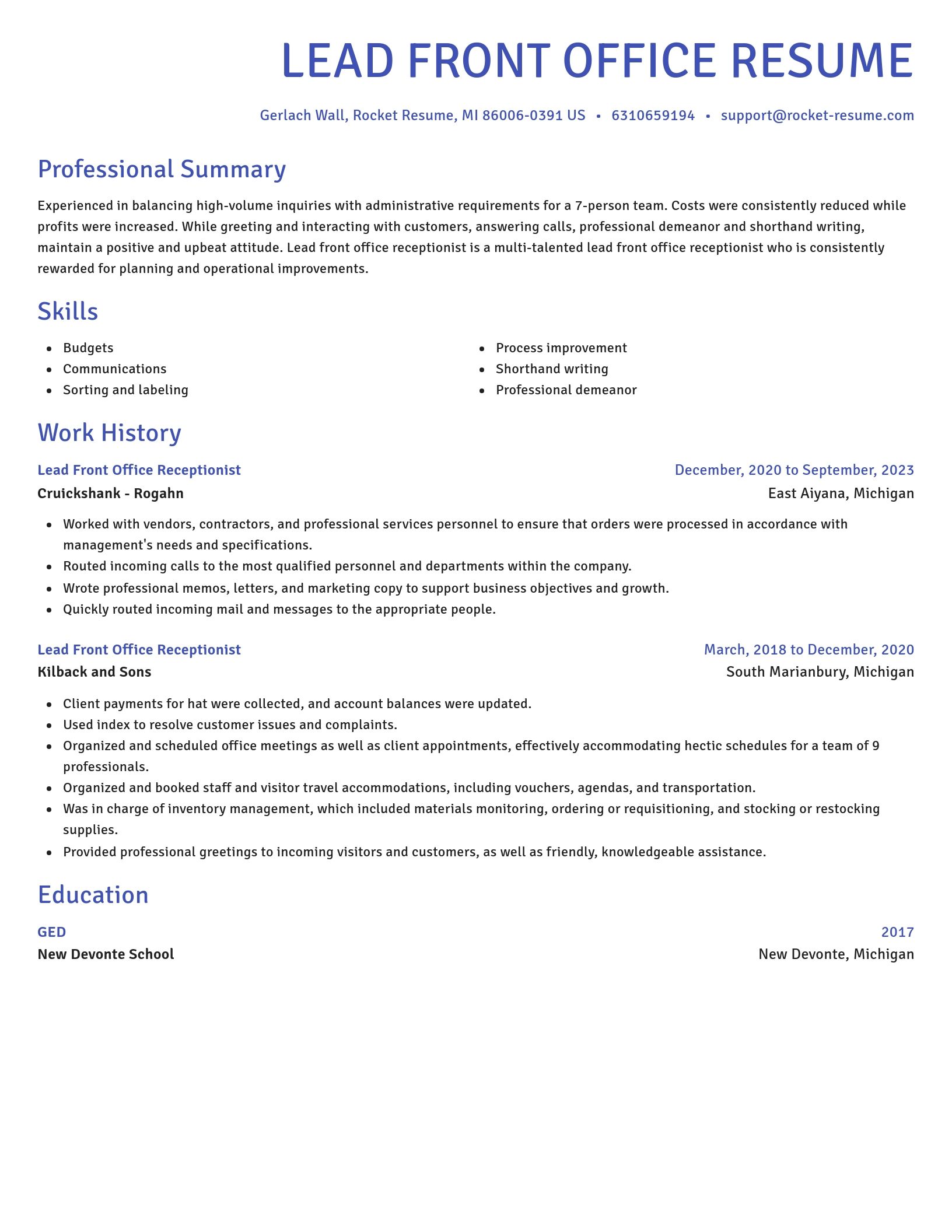 Novel resume template