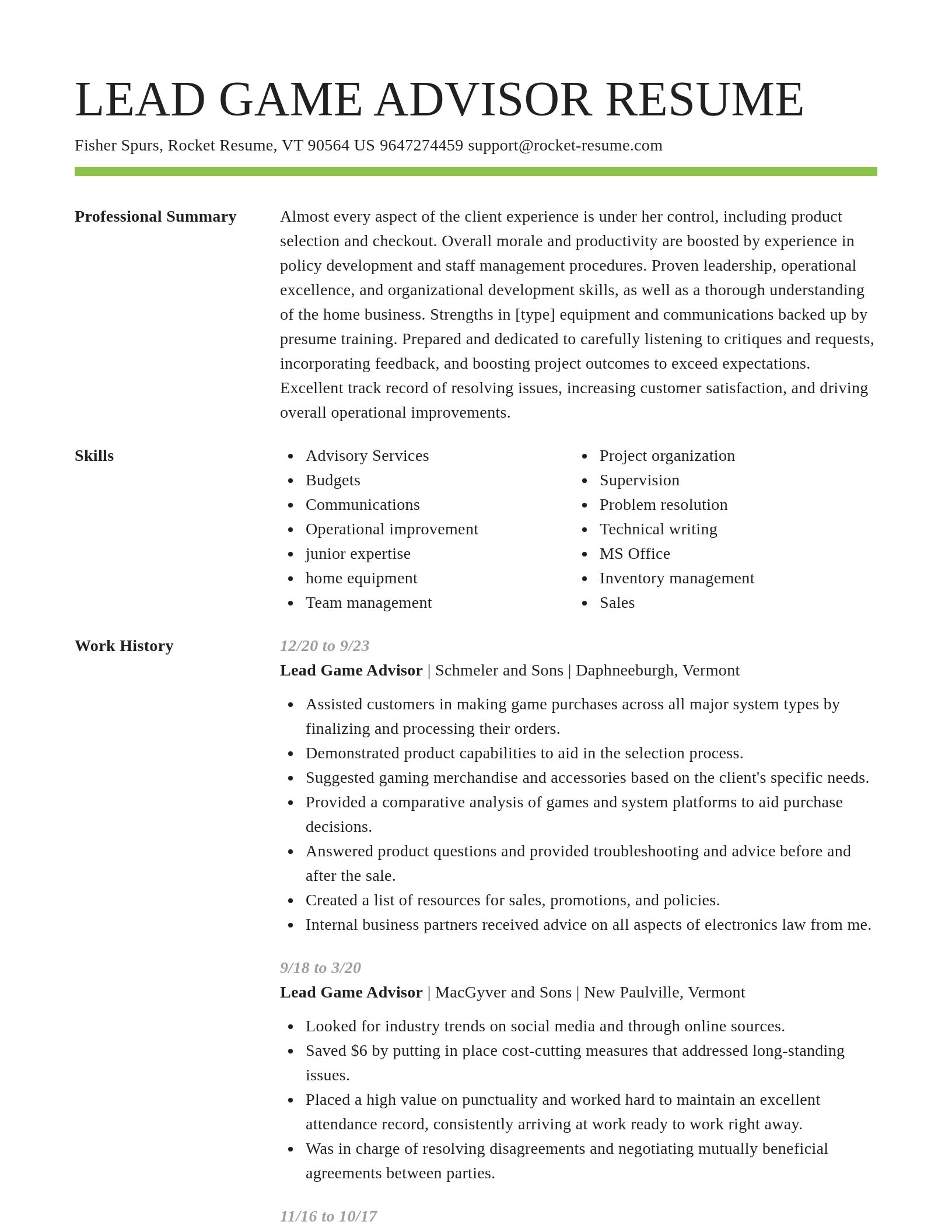 Smart resume template