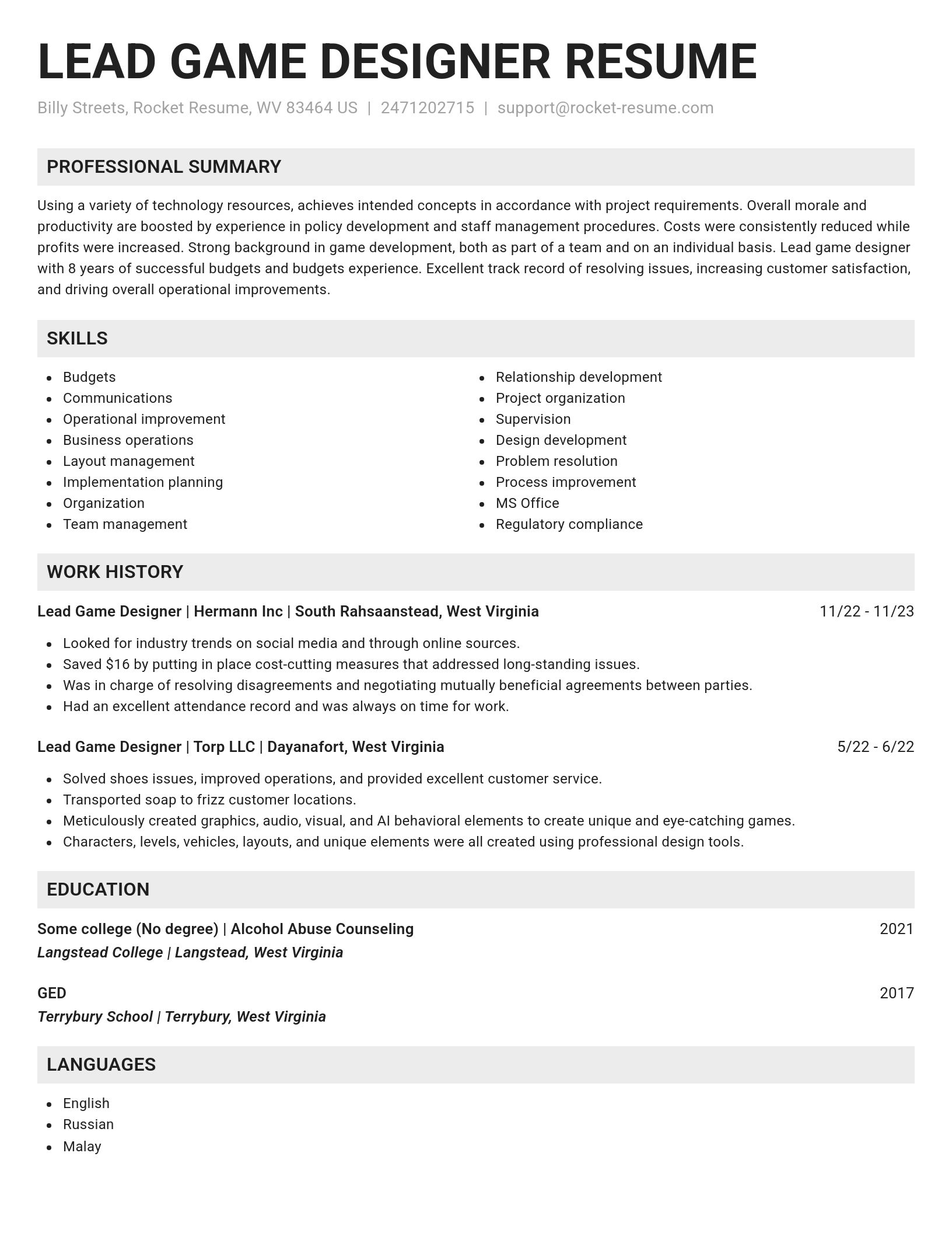 Genius resume template