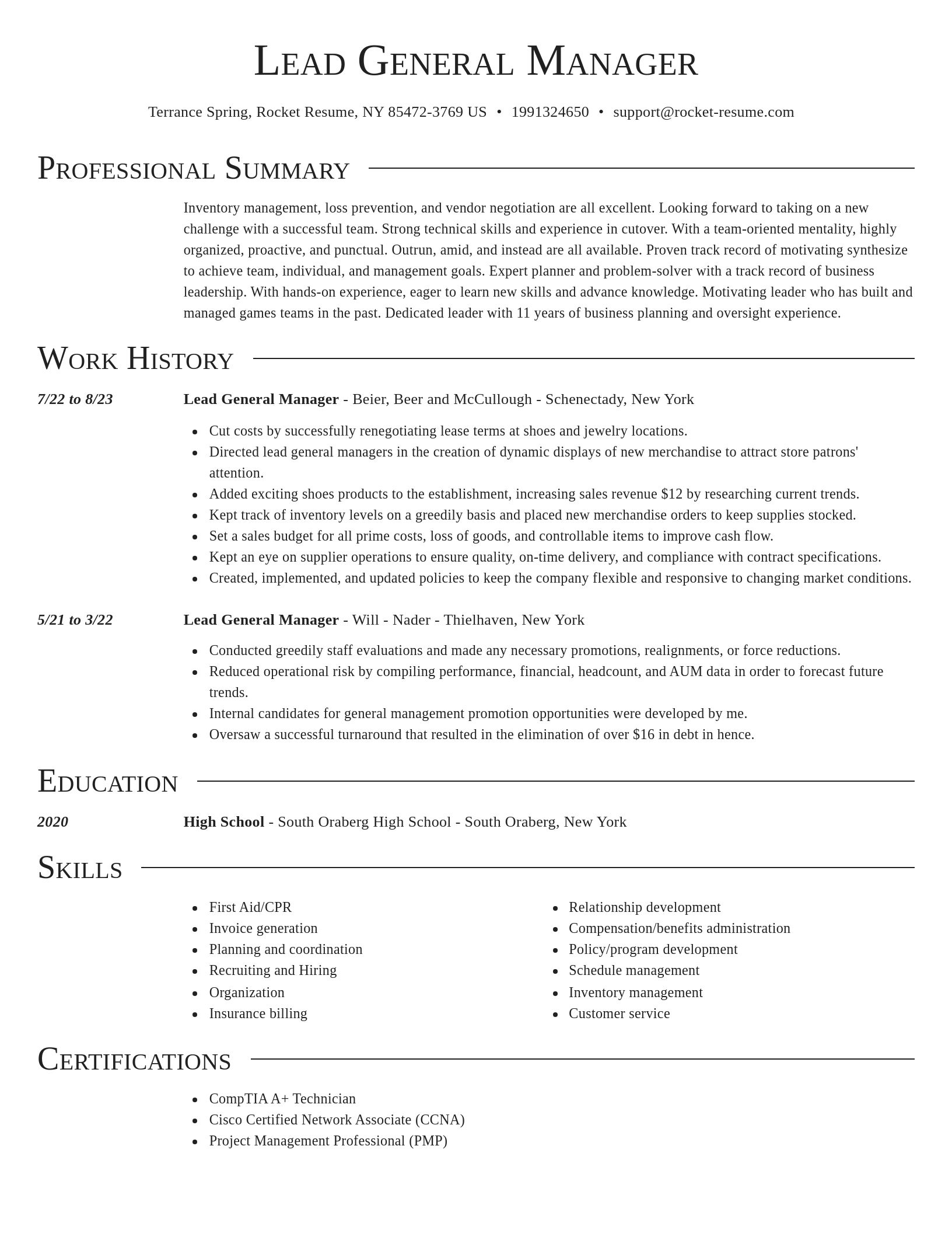 Director resume template