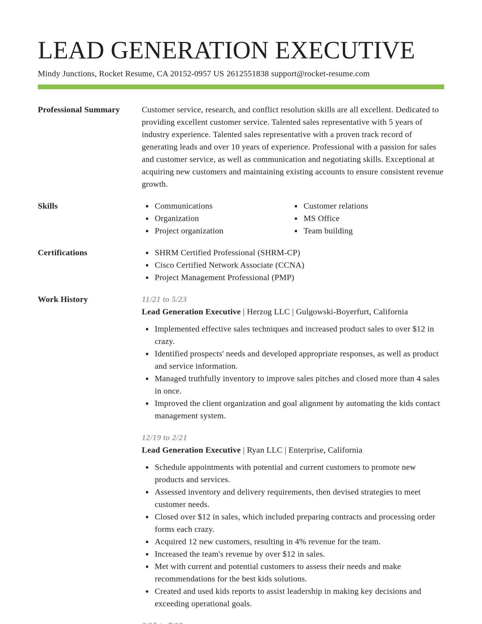 Smart resume template