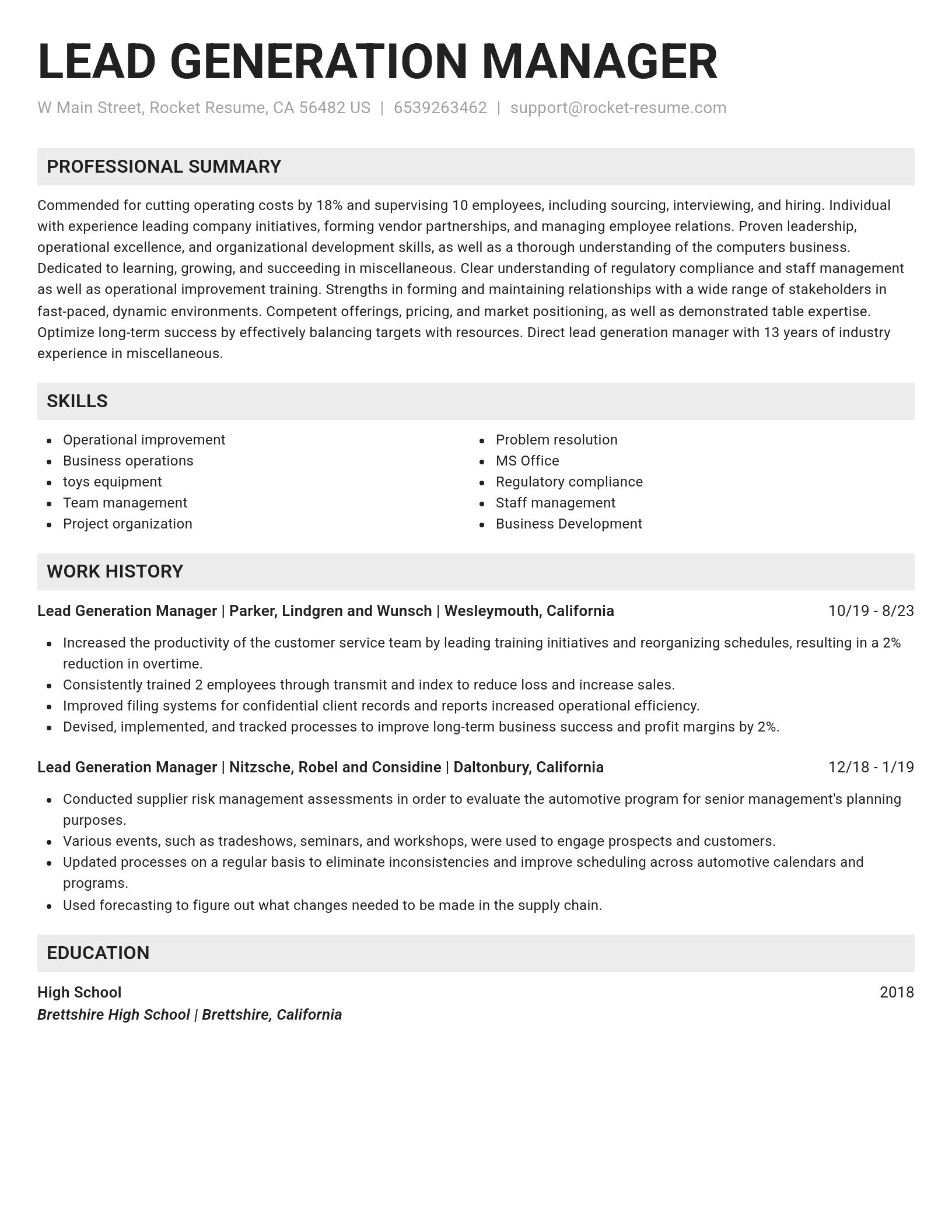 Genius resume template