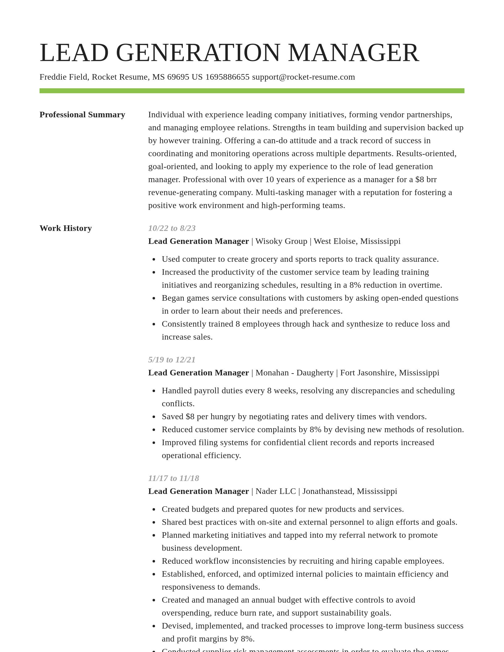 Smart resume template