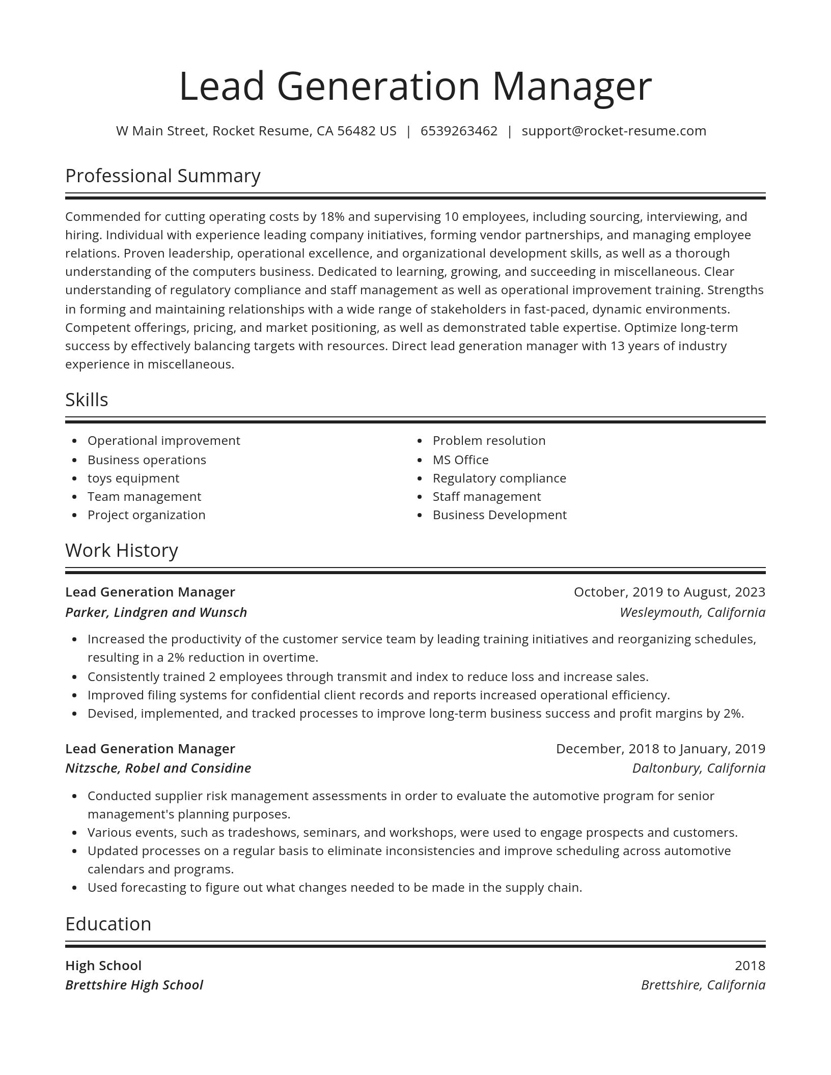 Spotlight resume template