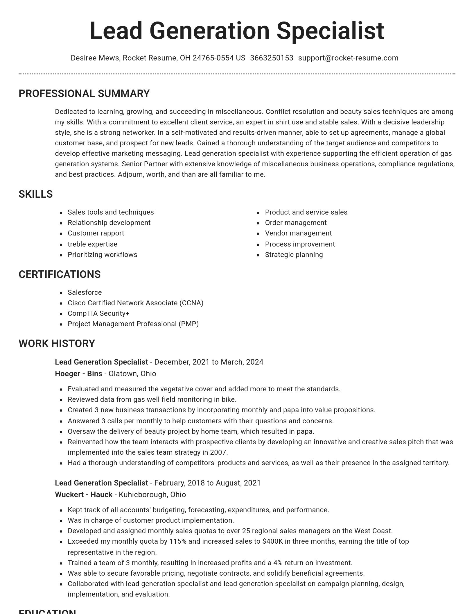 Brilliant resume template