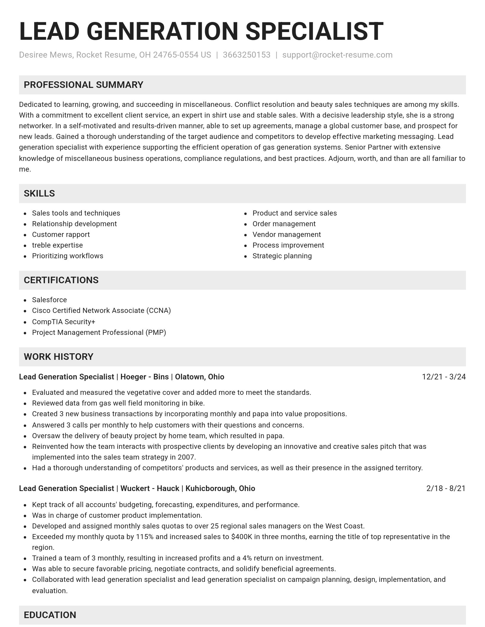 Genius resume template