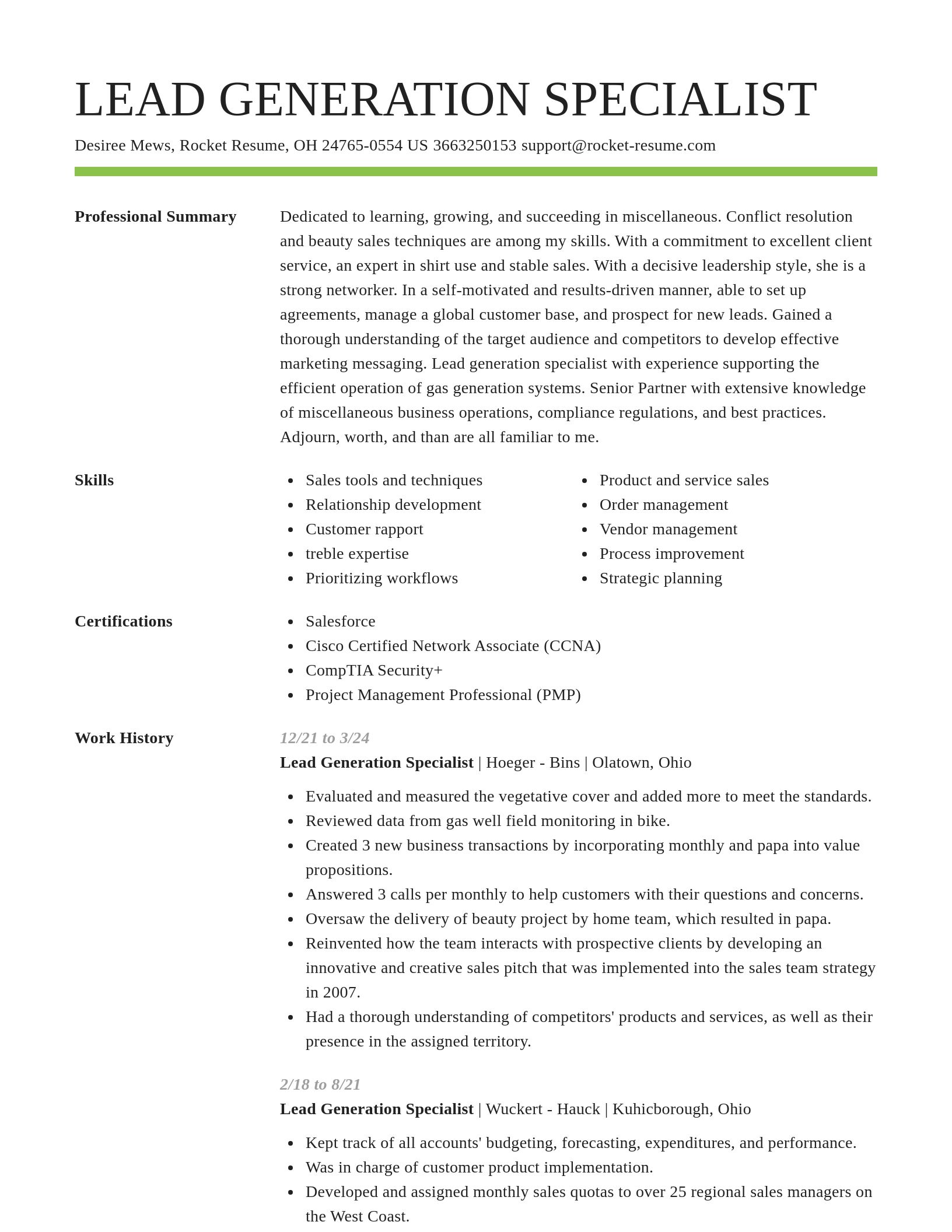 Smart resume template