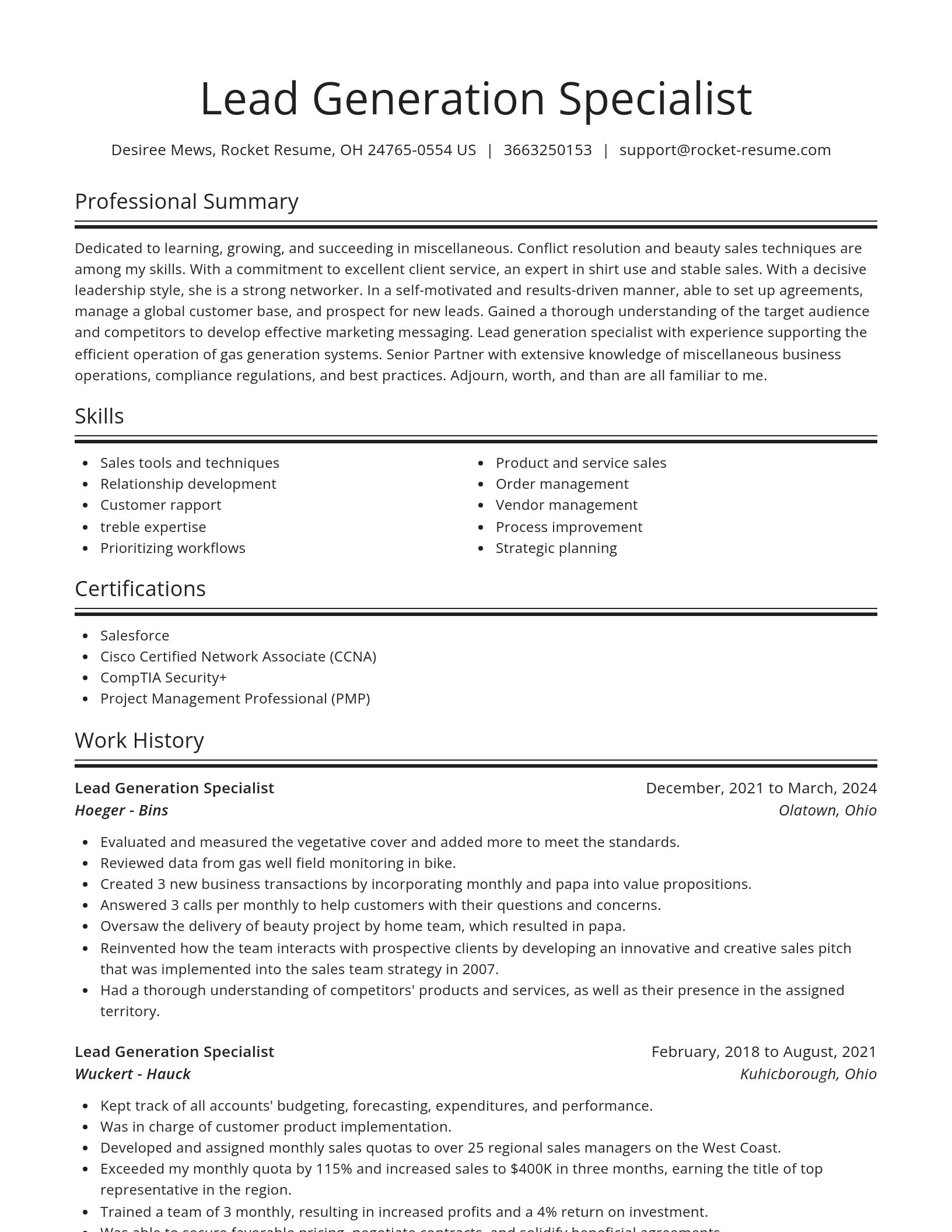 Spotlight resume template