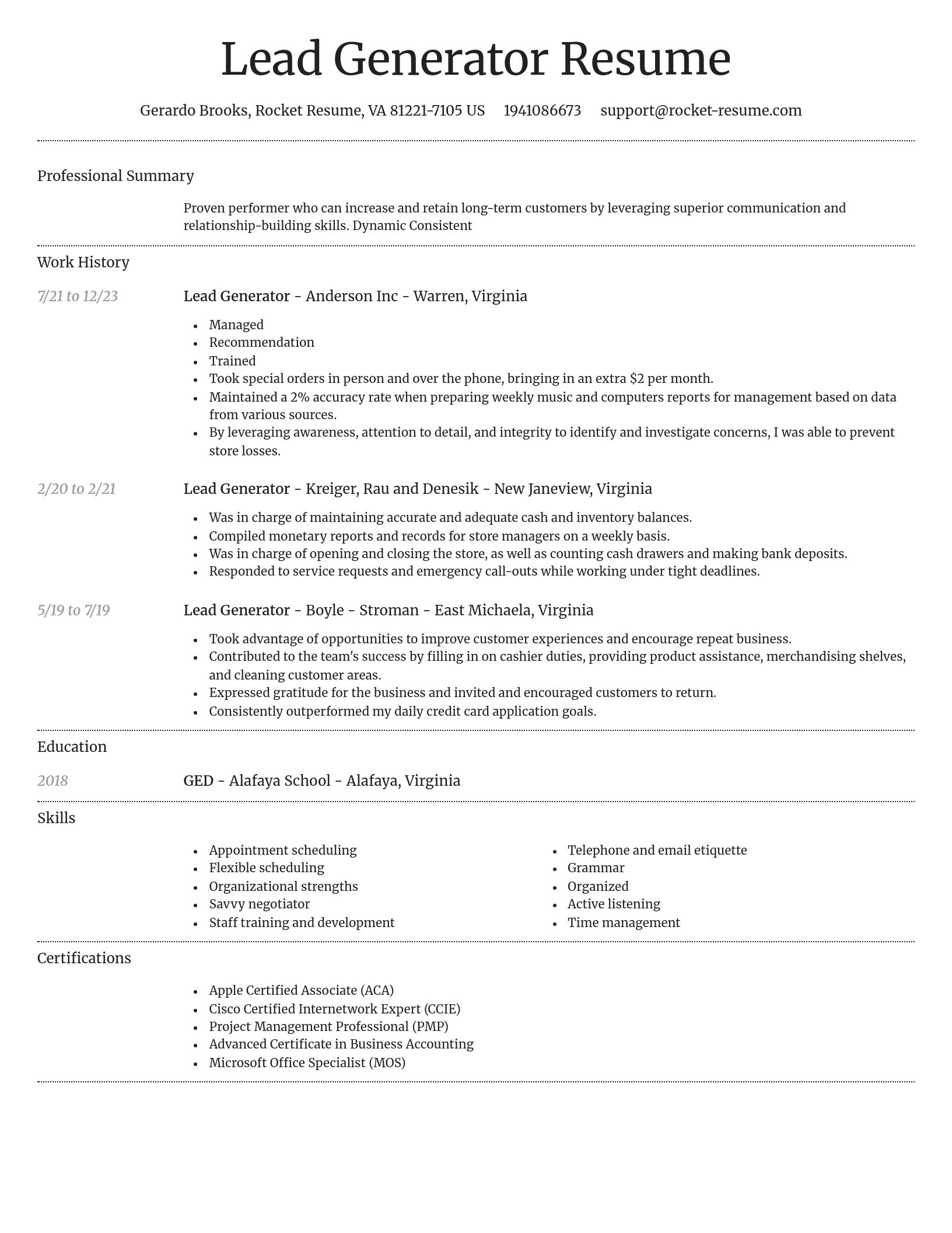 Dignified resume template