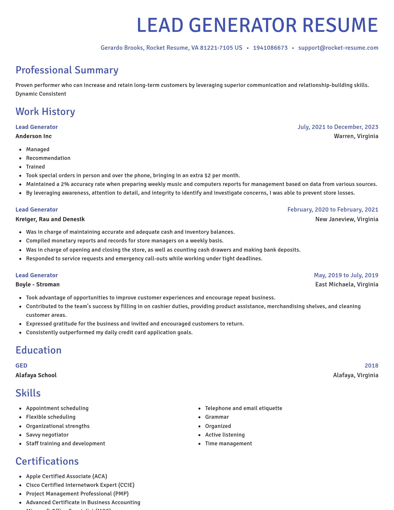 Novel resume template