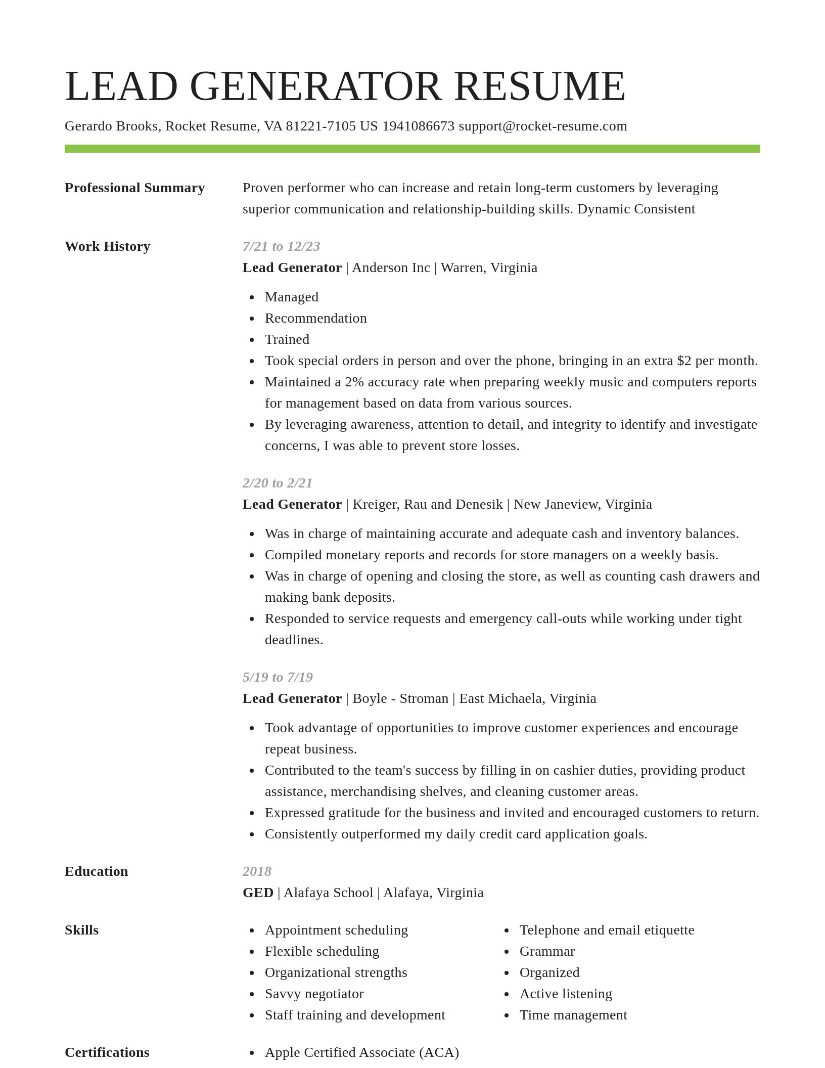 Smart resume template