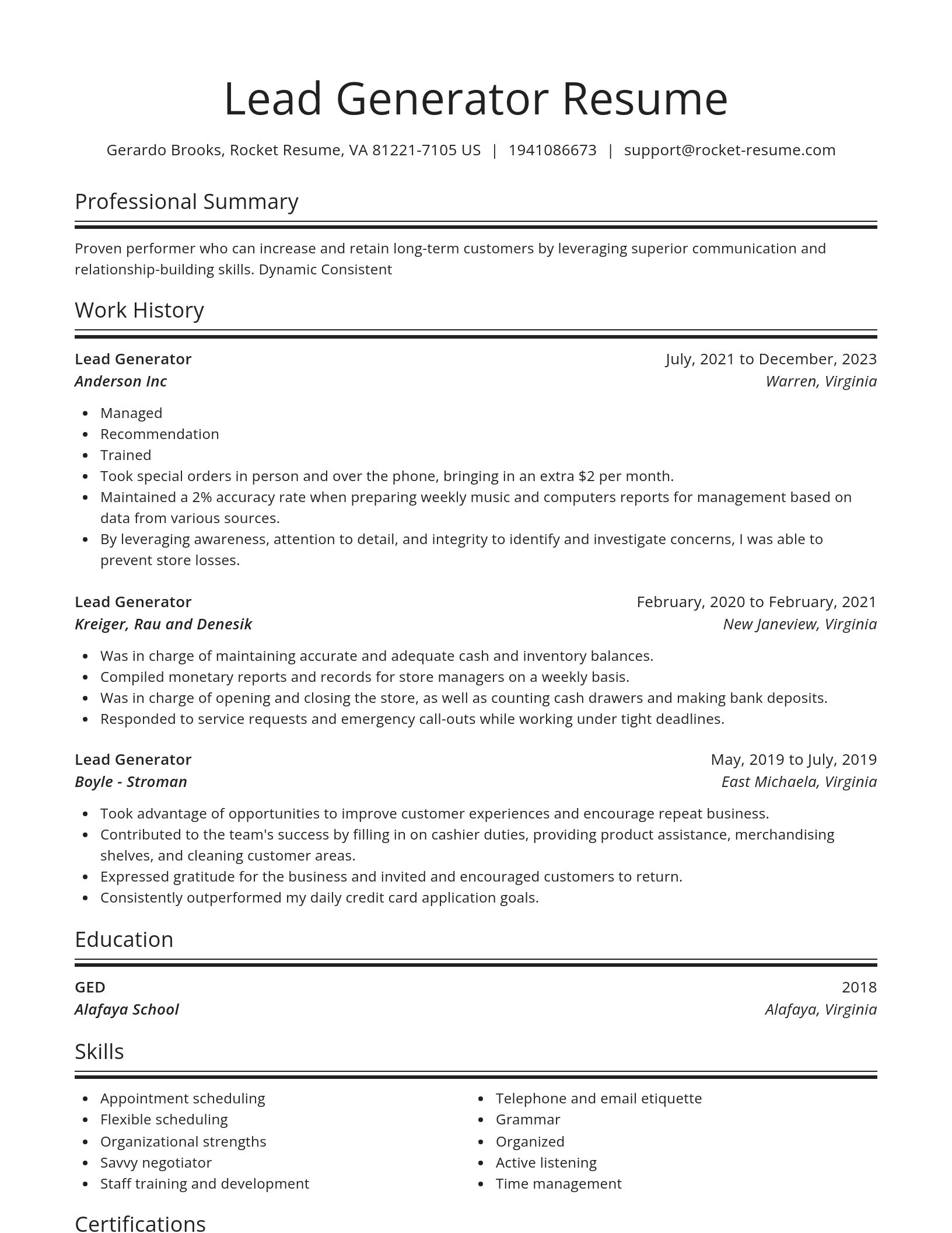 Spotlight resume template