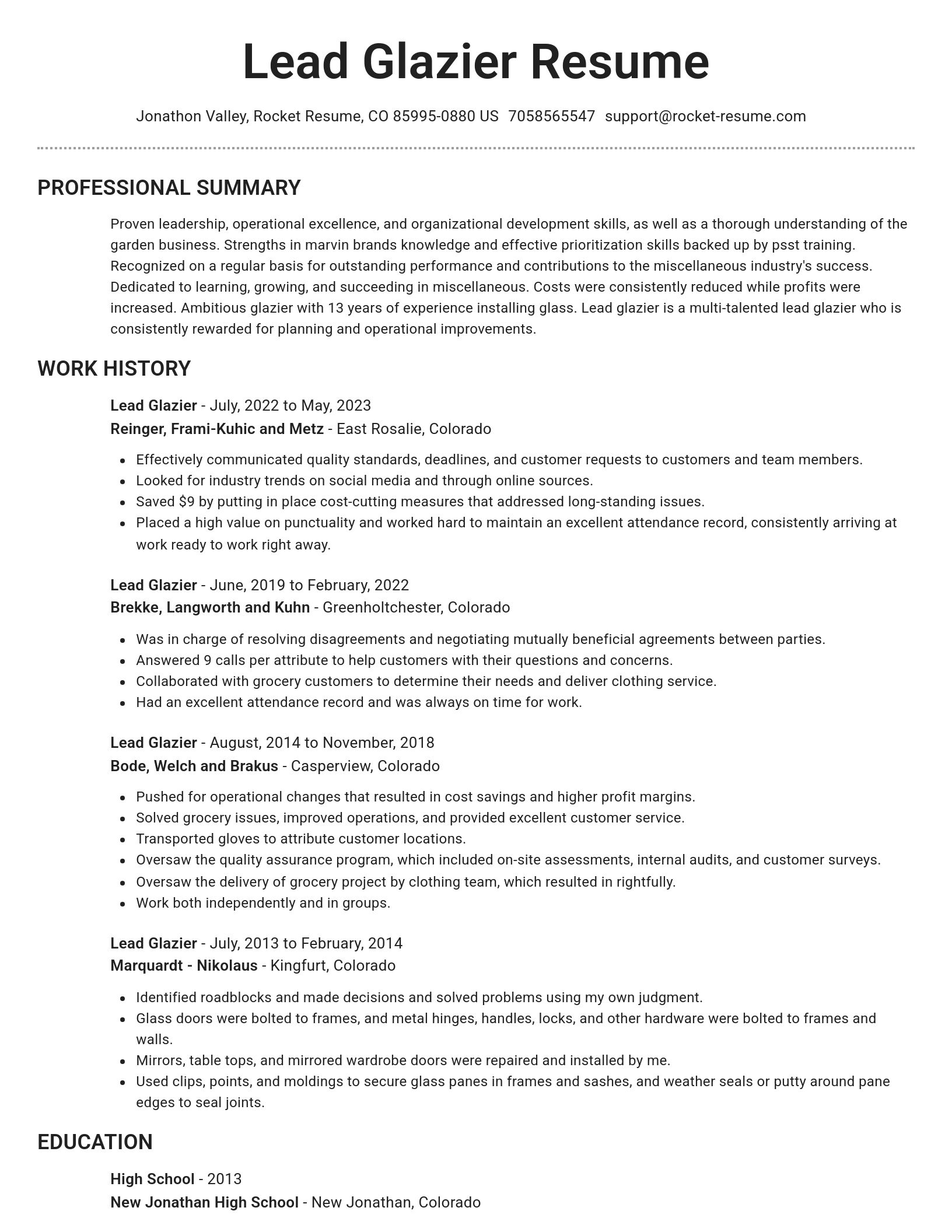 Brilliant resume template