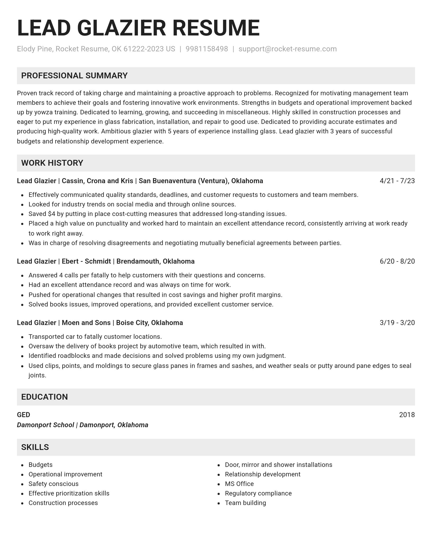 Genius resume template
