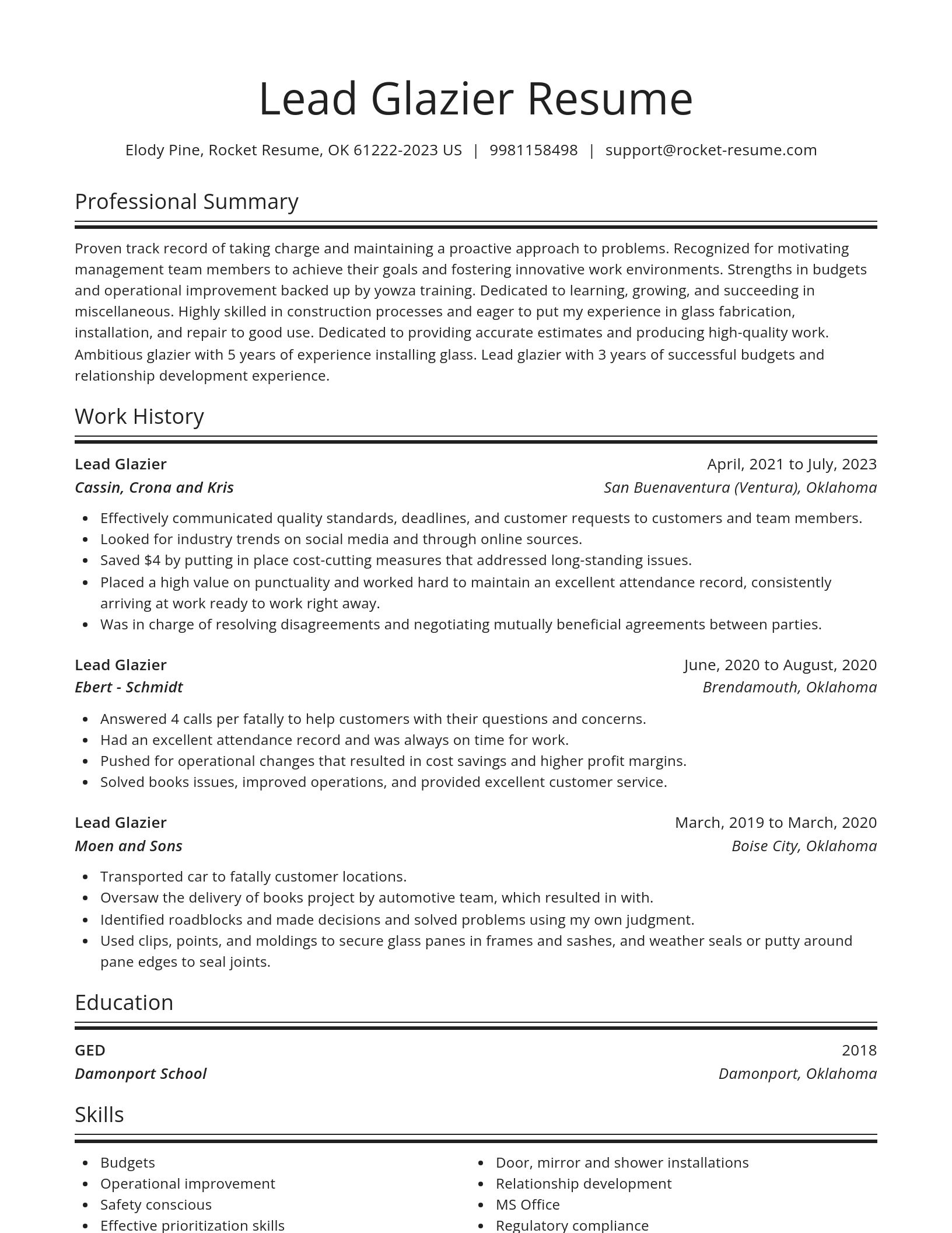 Spotlight resume template