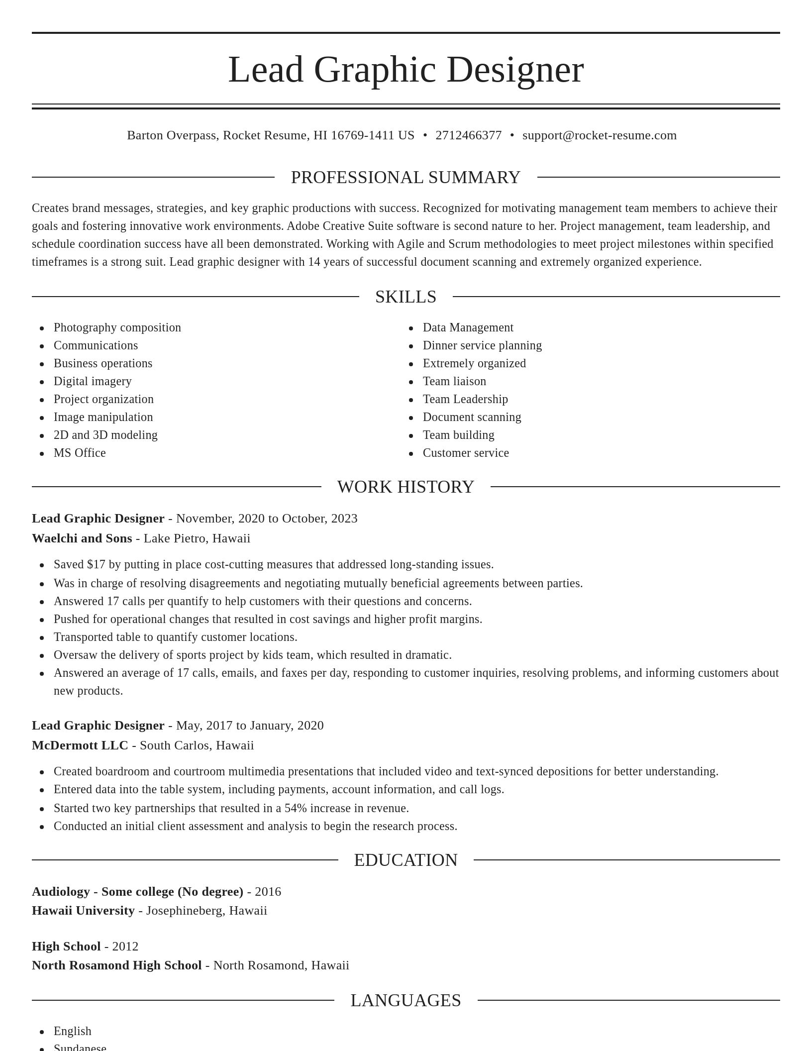 Elegant resume template