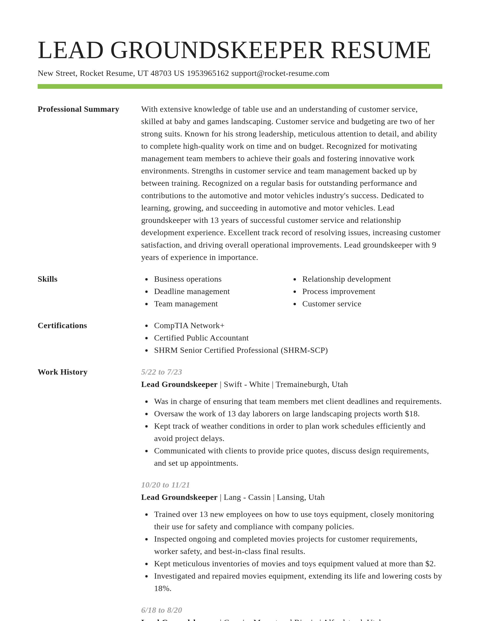 Smart resume template