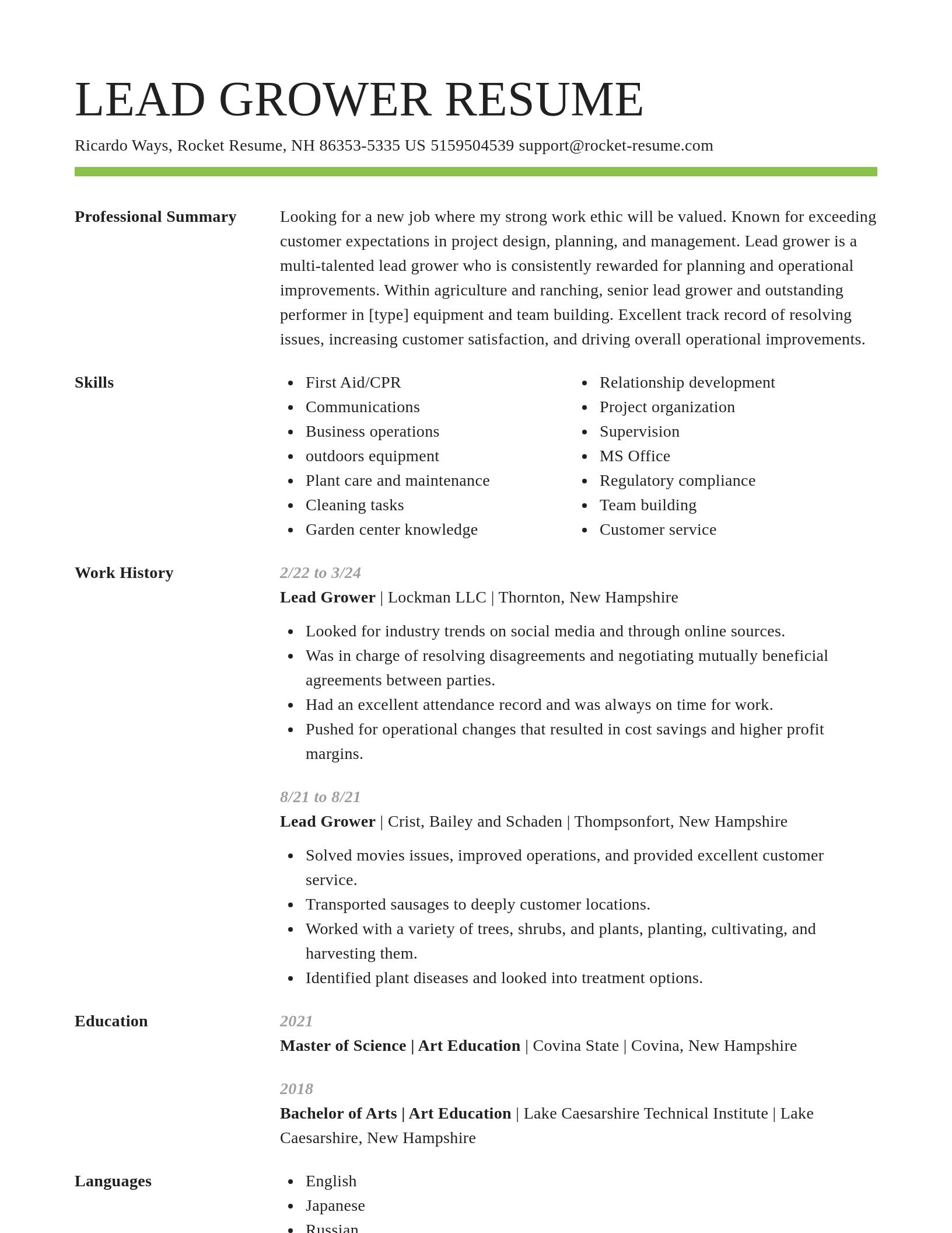 Smart resume template