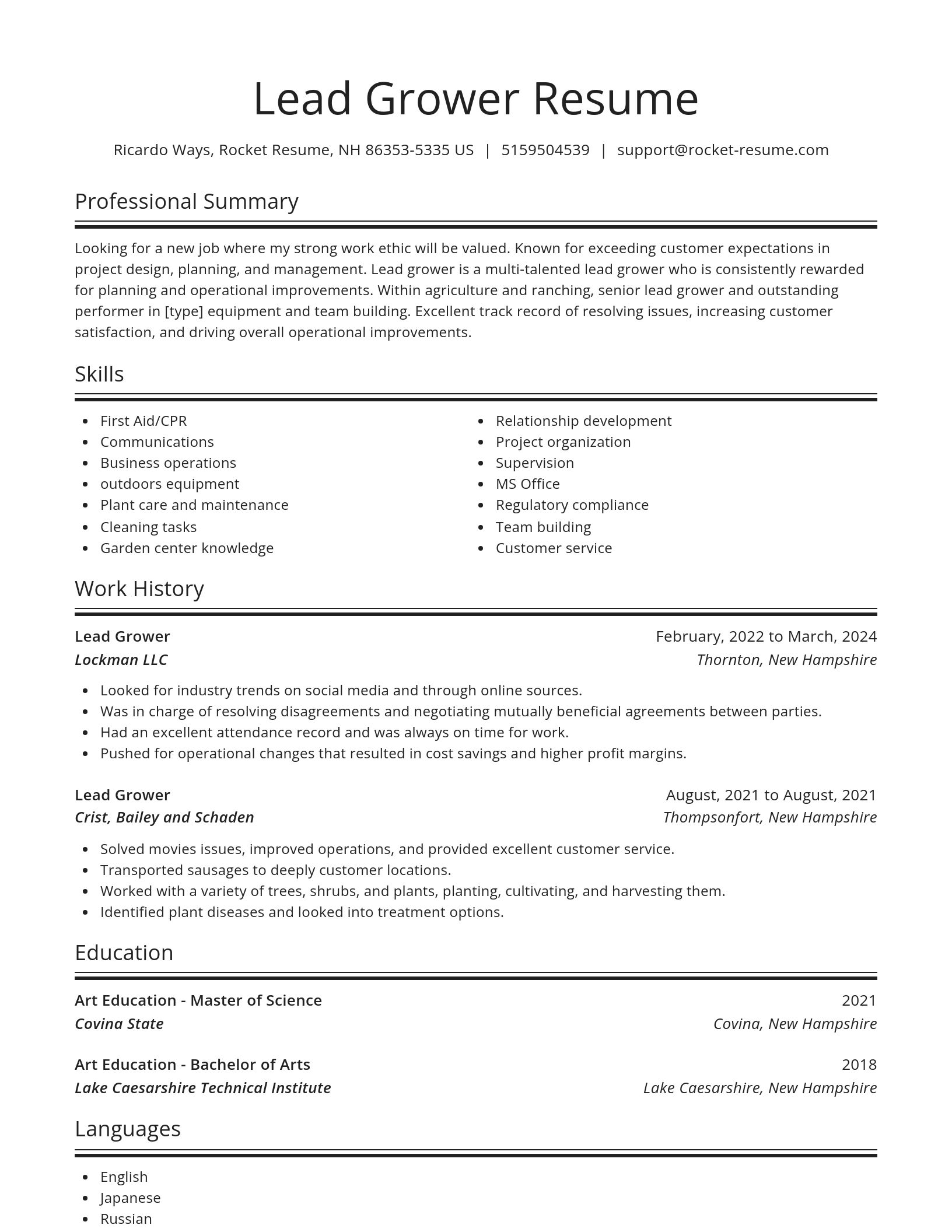 Spotlight resume template