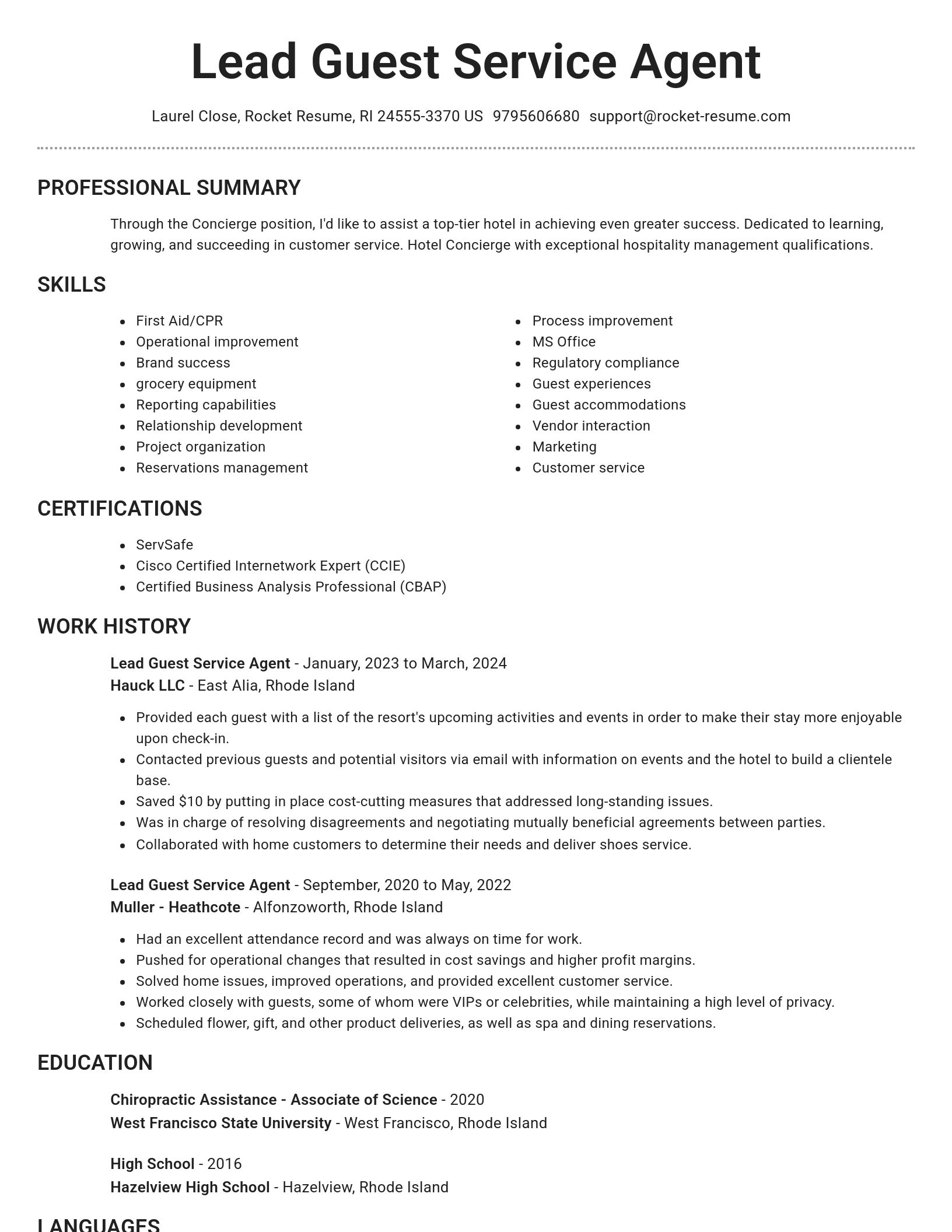 Brilliant resume template