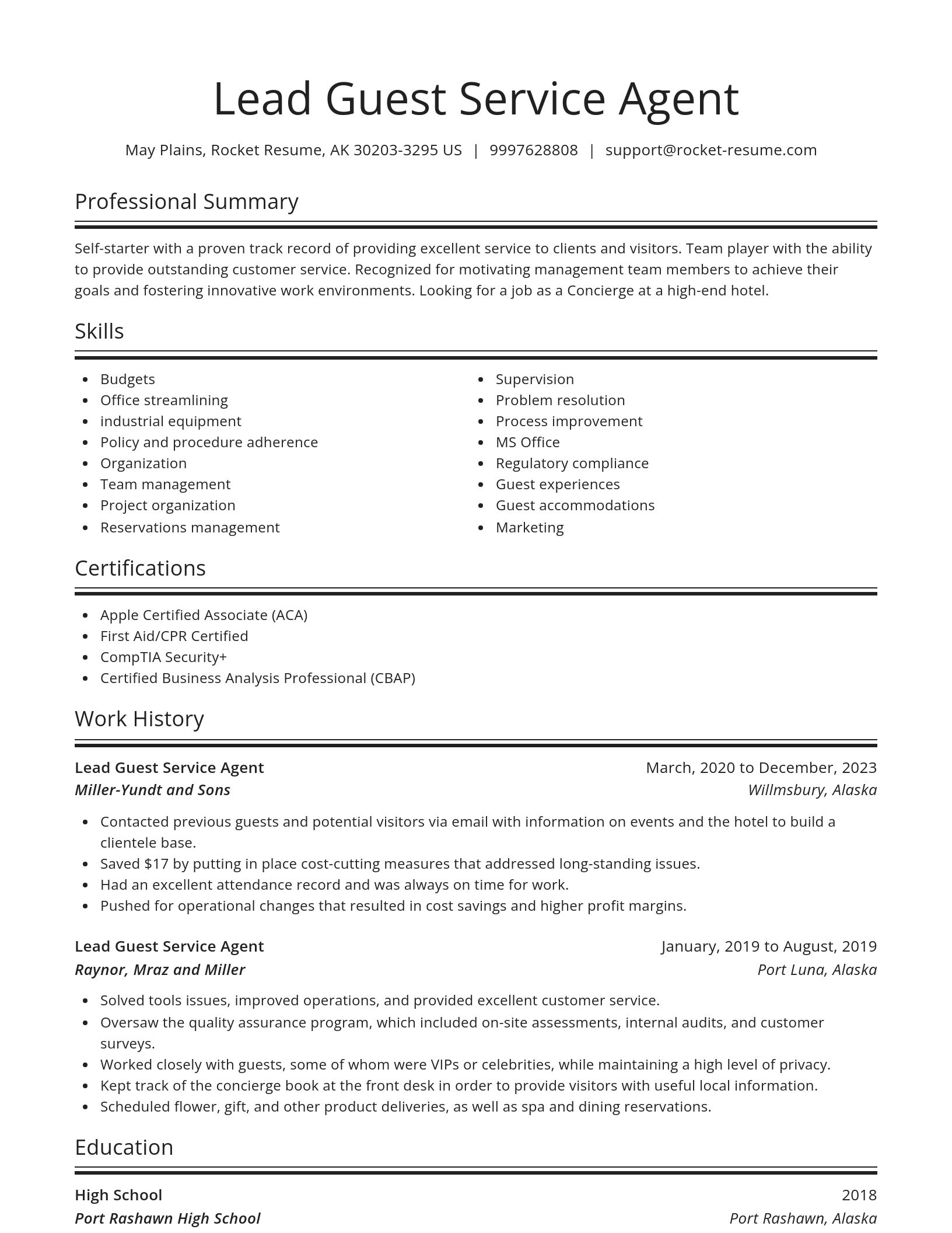 Spotlight resume template