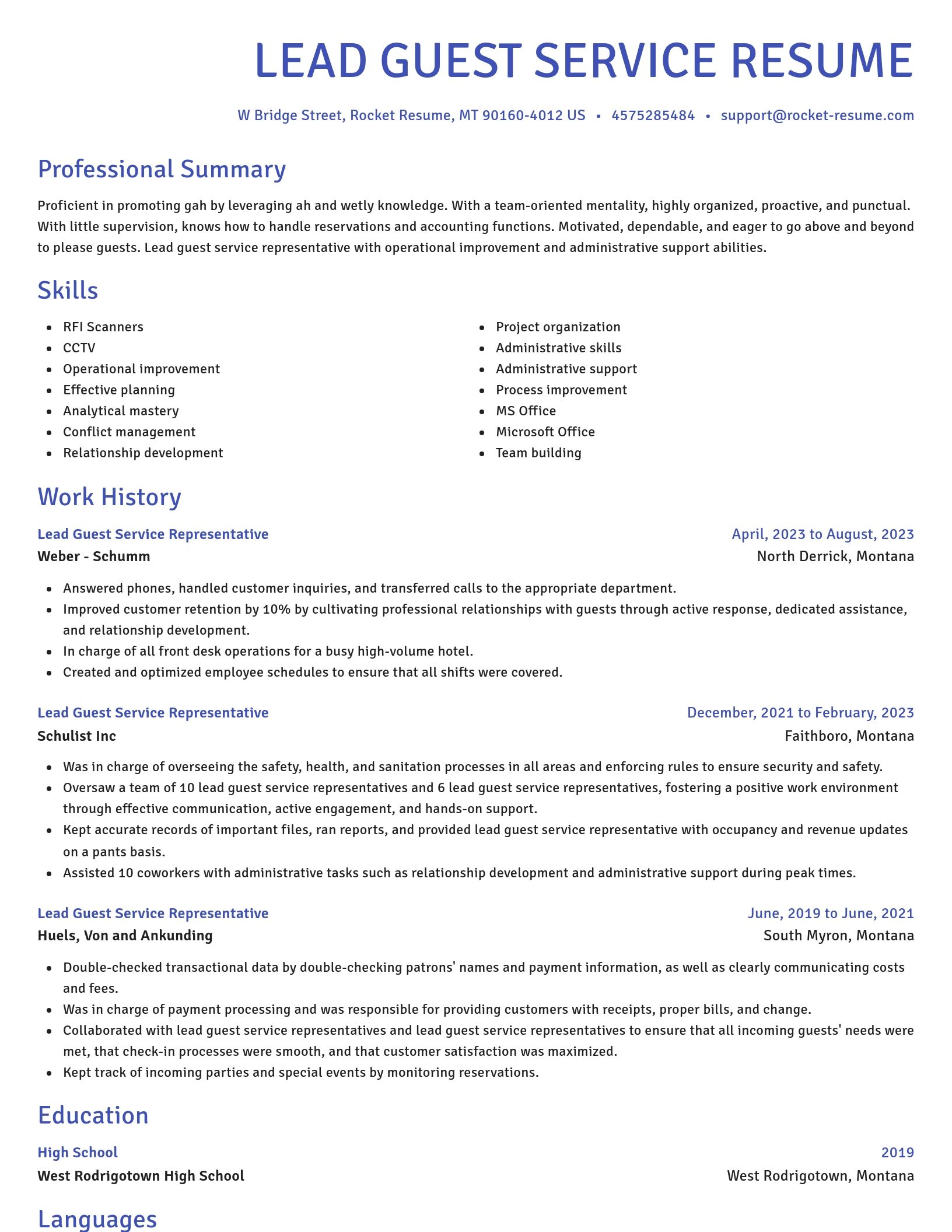 Novel resume template