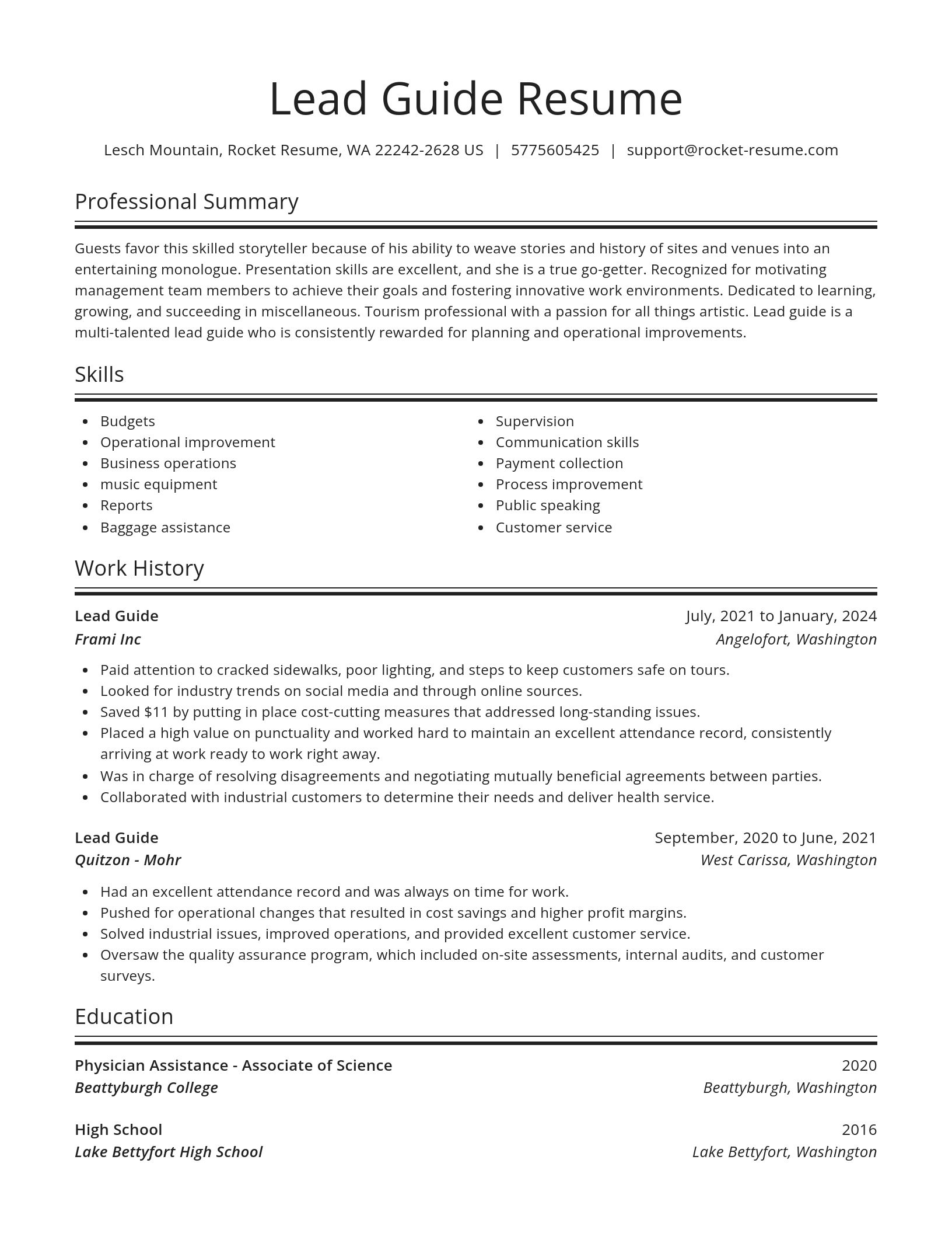 Spotlight resume template