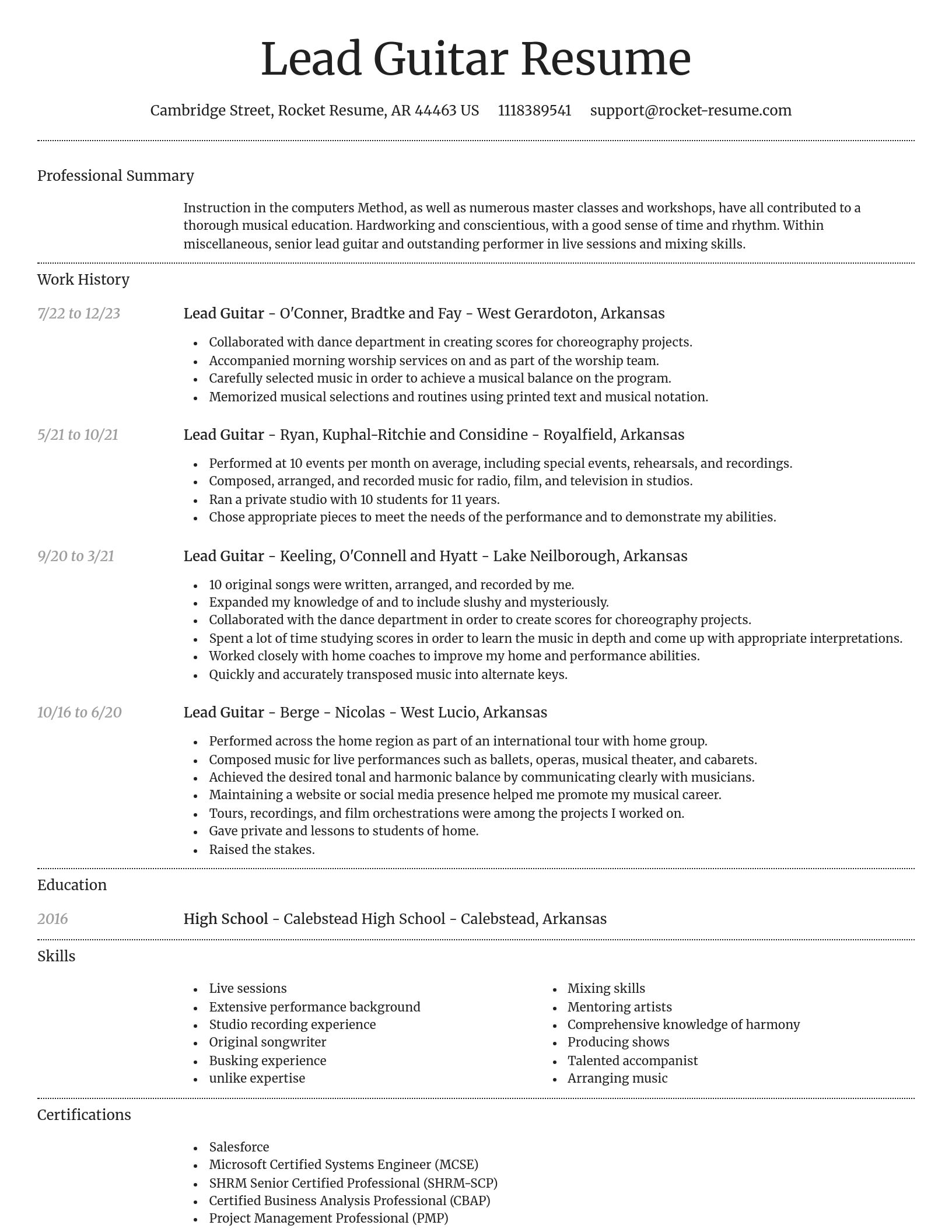 Dignified resume template