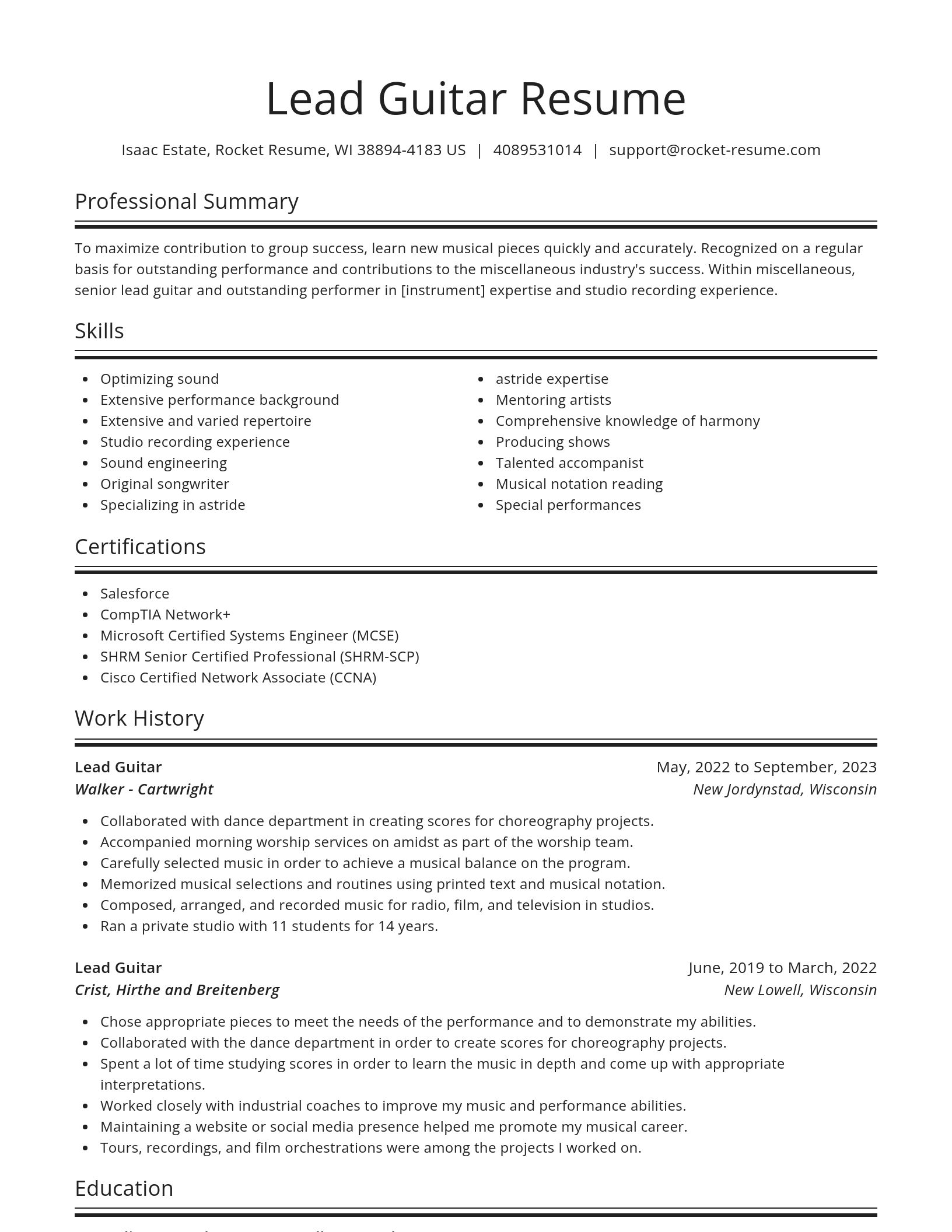 Spotlight resume template