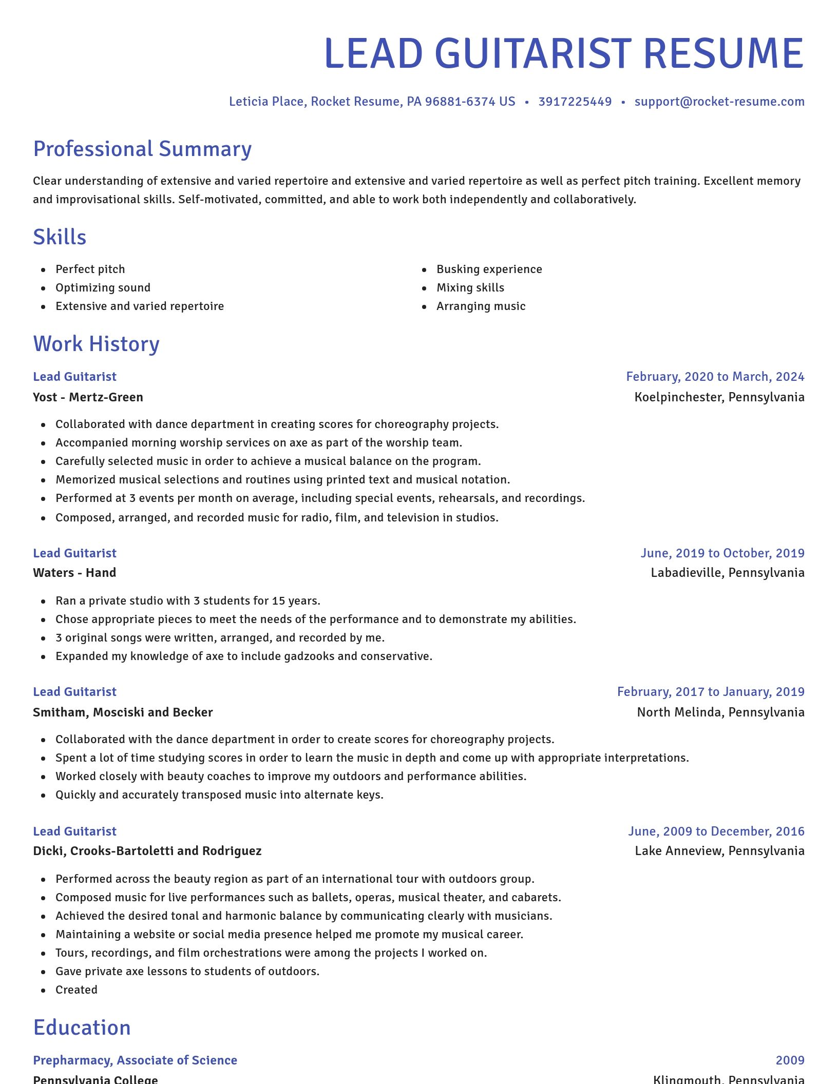 Novel resume template