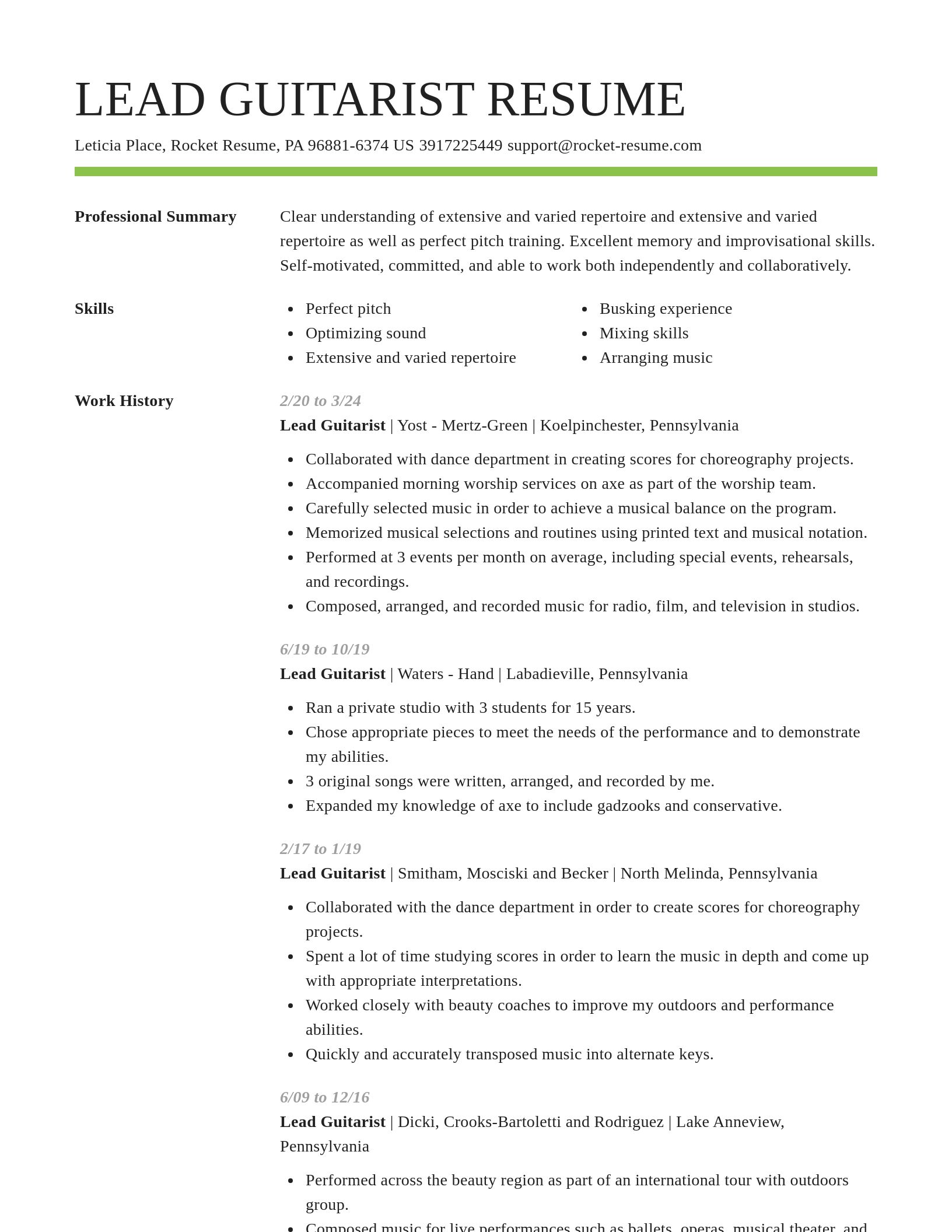 Smart resume template