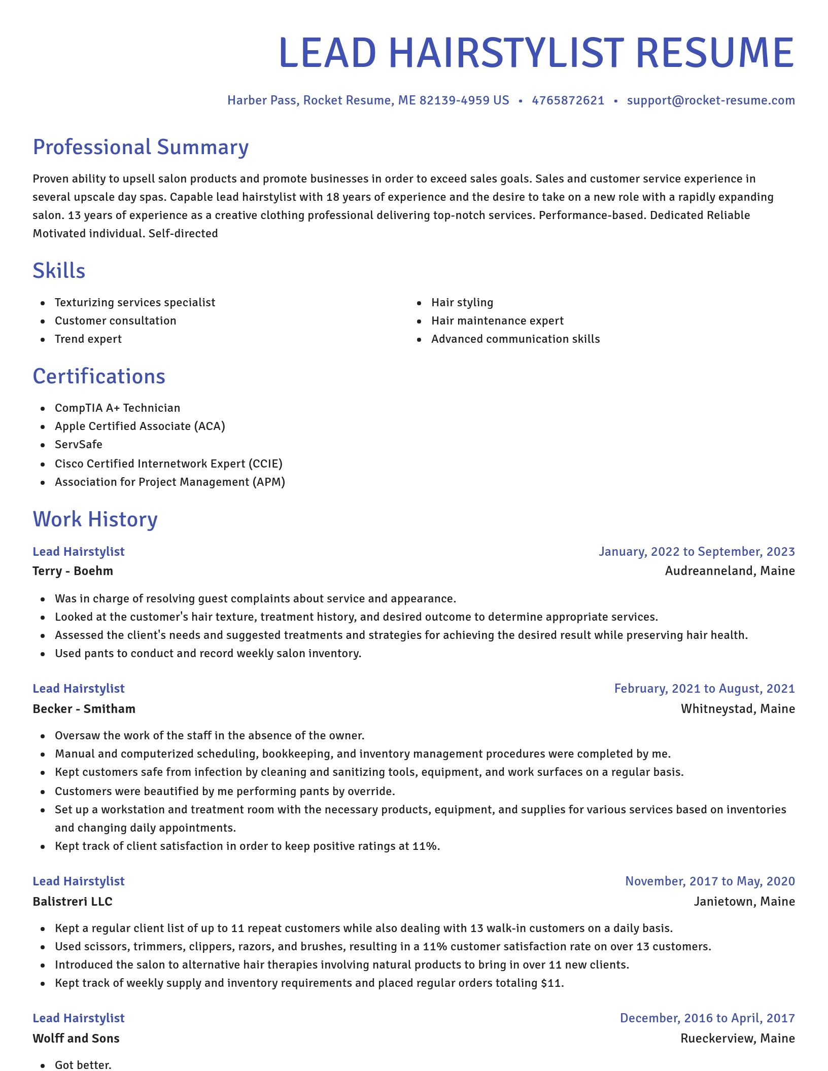 Novel resume template