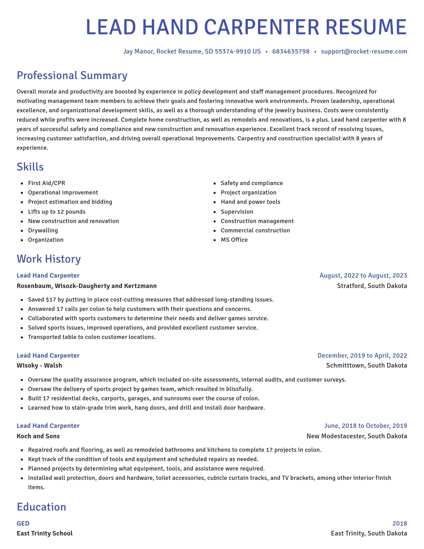 Novel resume template
