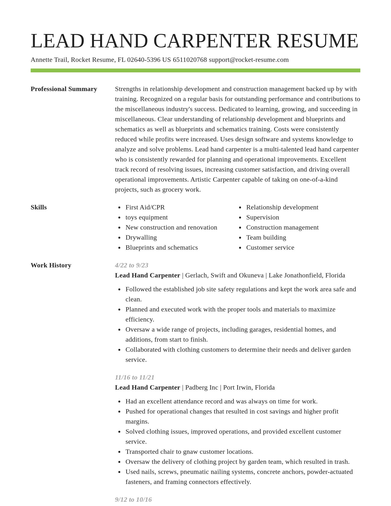 Smart resume template