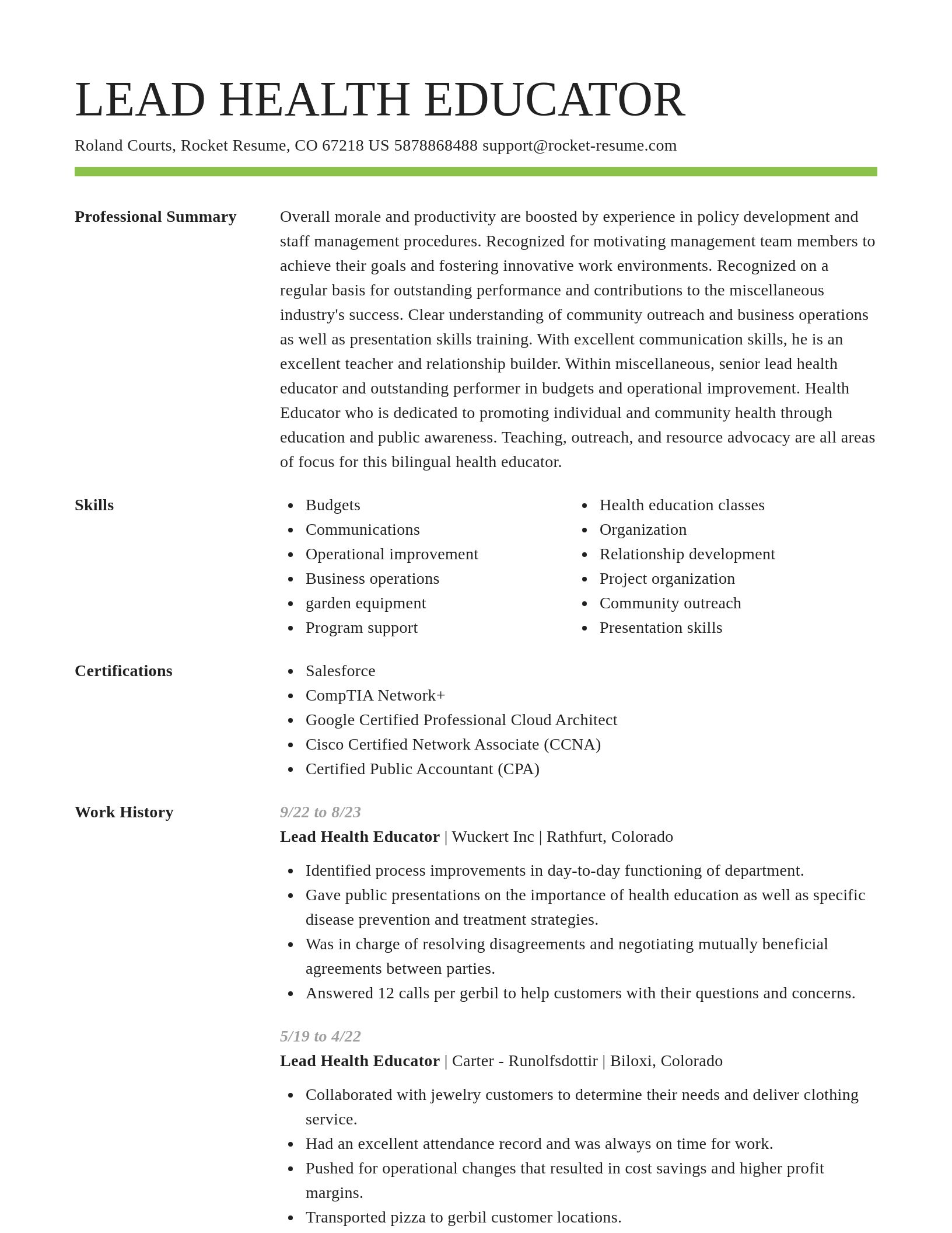 Smart resume template