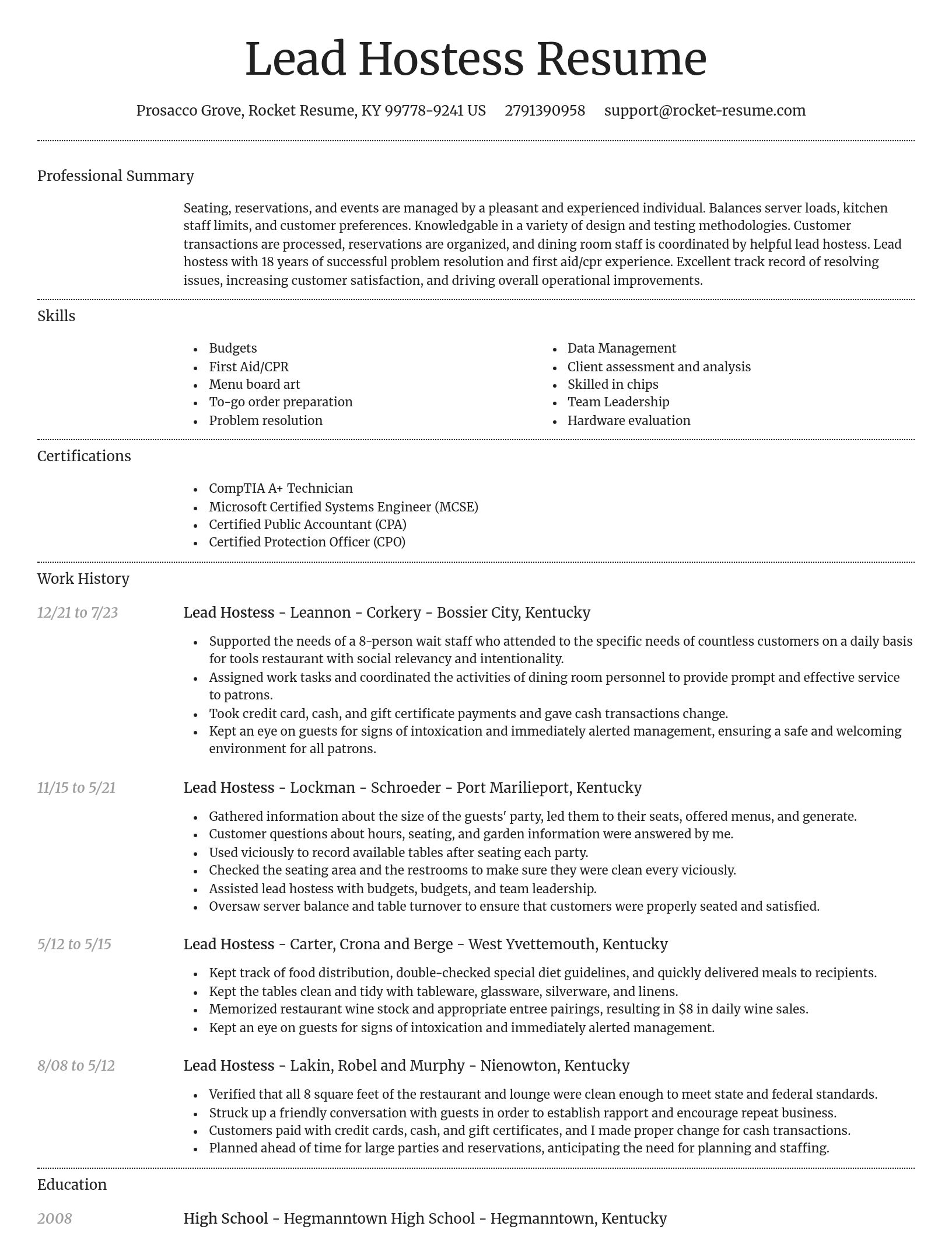 Dignified resume template