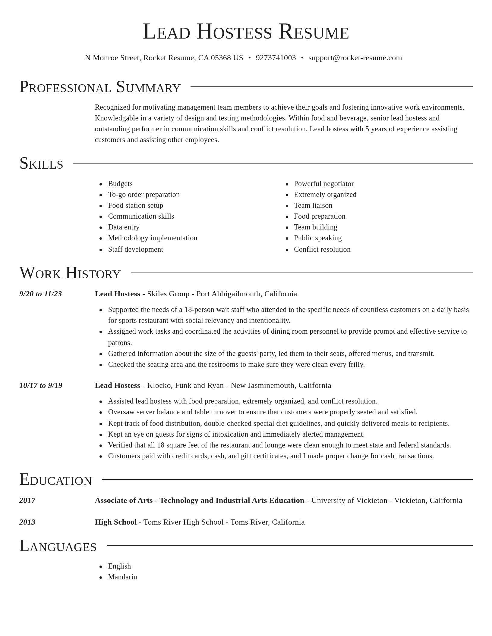 Director resume template